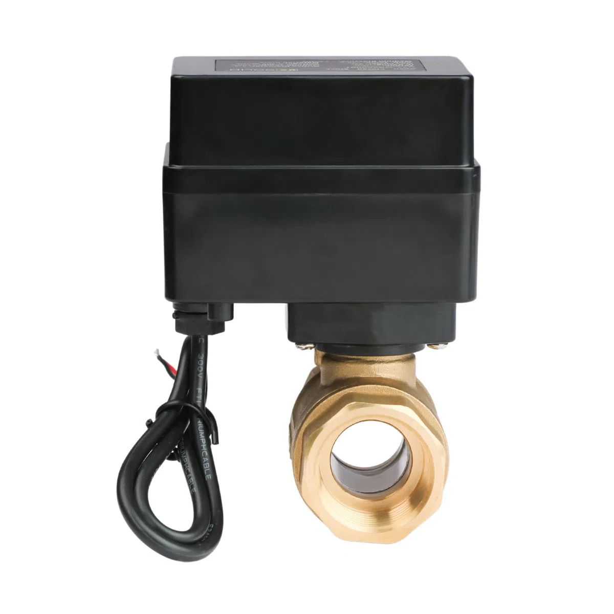 U.S. Solid Valvola a sfera motorizzata - Valvola a sfera in ottone da 3/4" con porta standard, 9-36V AC/DC, configurazione a 2 fili di ritorno automatico, normalmente aperta, filettatura G