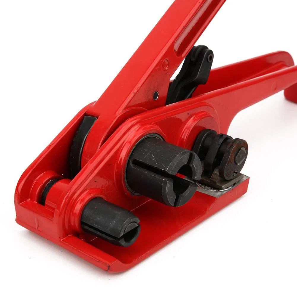 Tenditore a Nastro in PET, Reggiatrice Manuale per Nastro Reggiatrice Imballaggio Reggiatrice per Taglierina Nastro 16~19 mm PET/PP(Rosso)