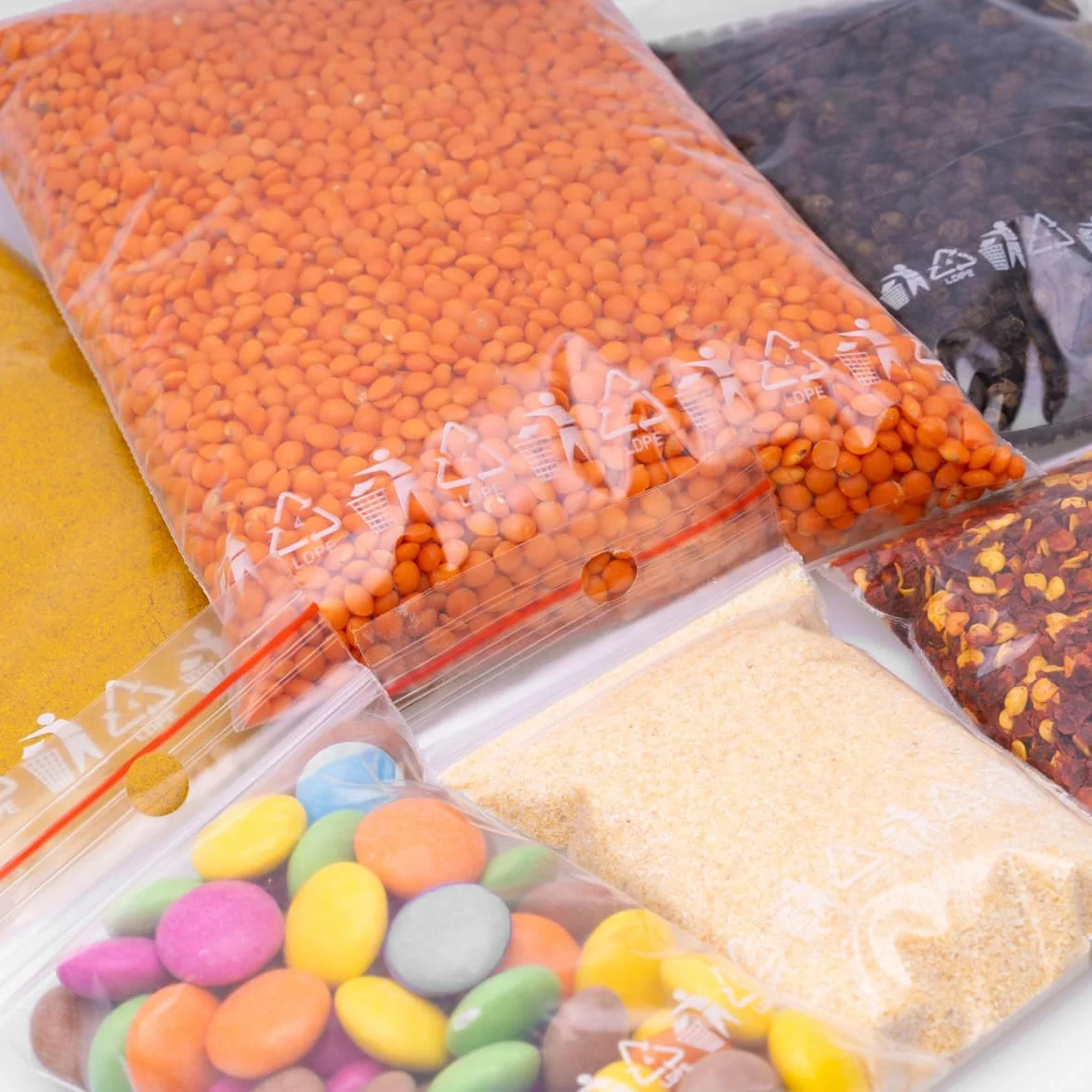 Sacchetti con chiusura a zip 250 x 350 mm 50 µm trasparenti polietilene 100 unità