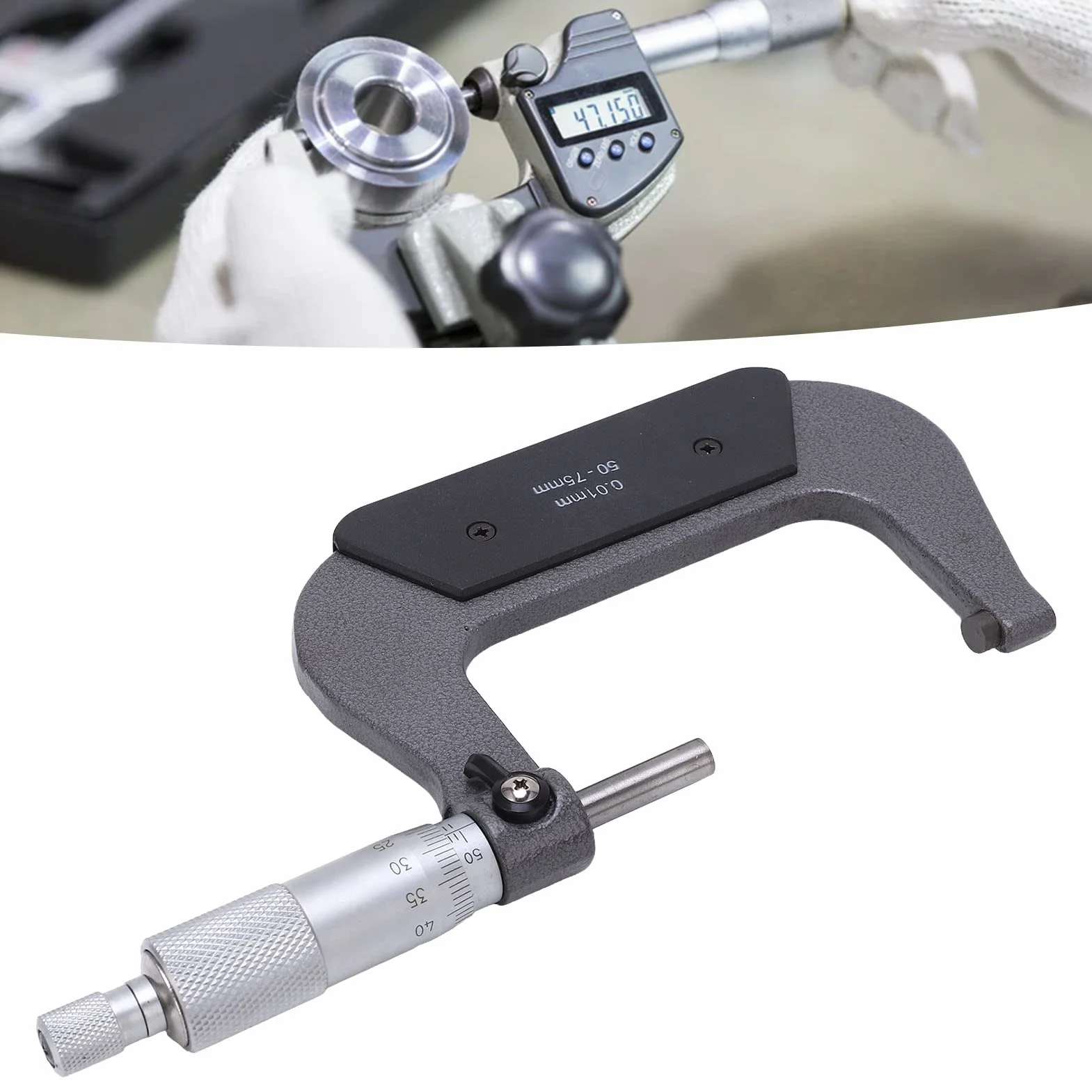 Micrometro Esterno 50-75mm 0.01mm Precisione Misurazione Esterna Strumento Meccanico Professionale