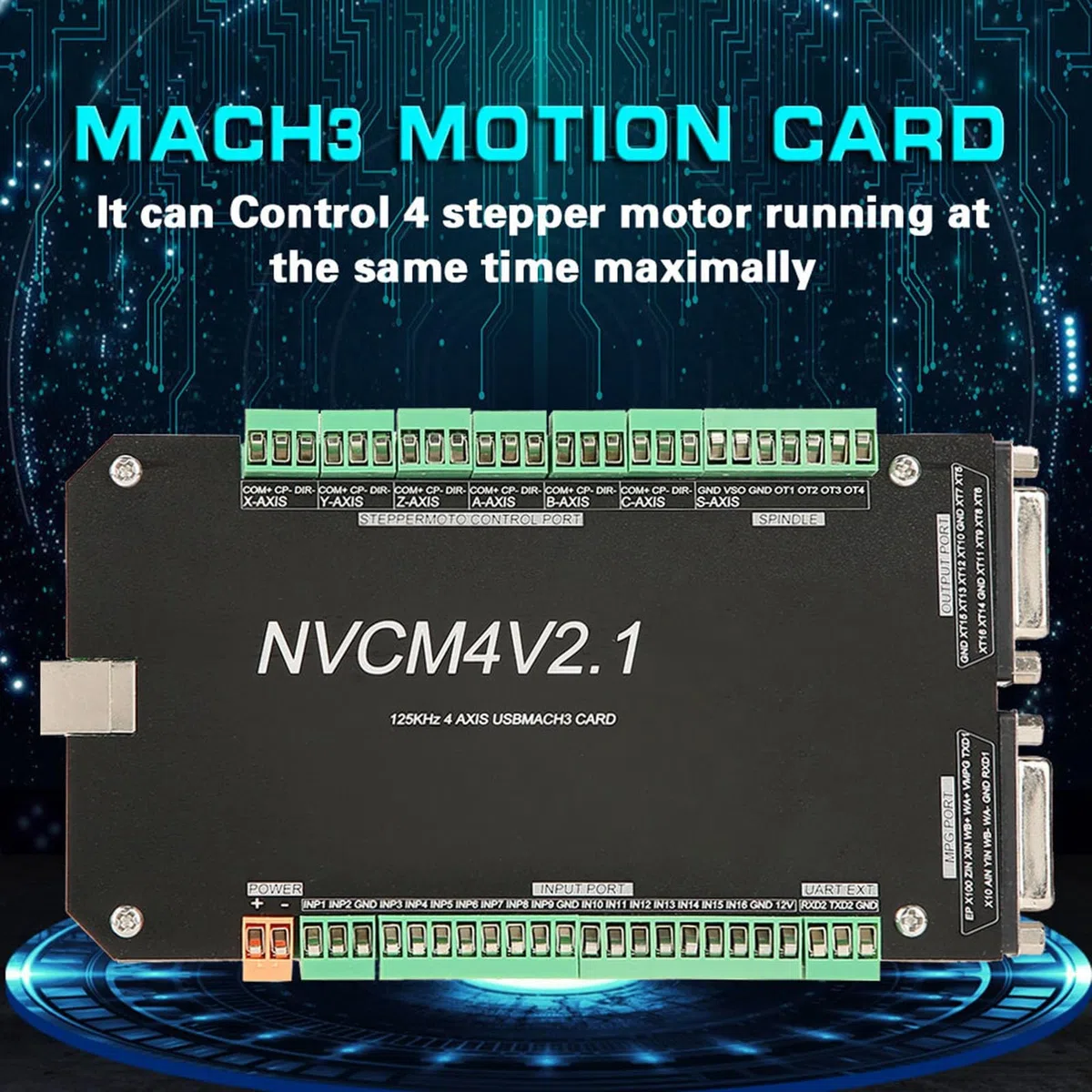Scheda di Movimento Nvcm Controller CNC a 6 Assi Scheda di Interfaccia USB per Motore Passo-passo