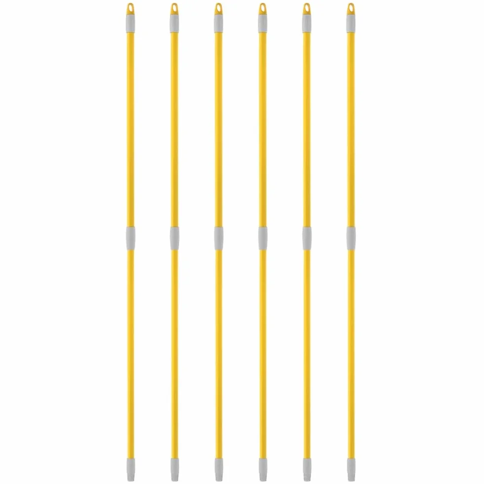 Apex Manico Universale in Metallo per Scope e Attrezzi Pulizia, Allungabile 77-132 cm, Giallo