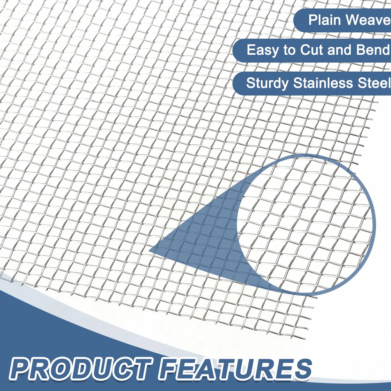 QUARKZMAN 6 Mesh 39" X 10" Maglia Di Filo Intrecciato 316 Acciaio Inox Filtro Aria Griglia Schermo Finestra Per Progetti Fai Da Te Coperture Ventilazione Filtrazione Recinzione Animali