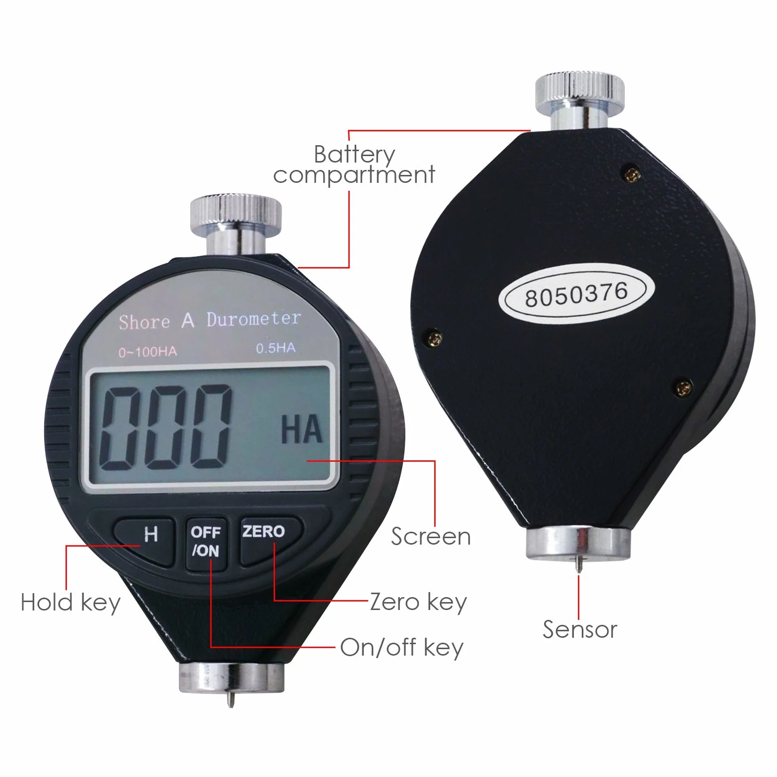 Durometro Digitale Shore A 0-100HA Tester Gomma Plastica