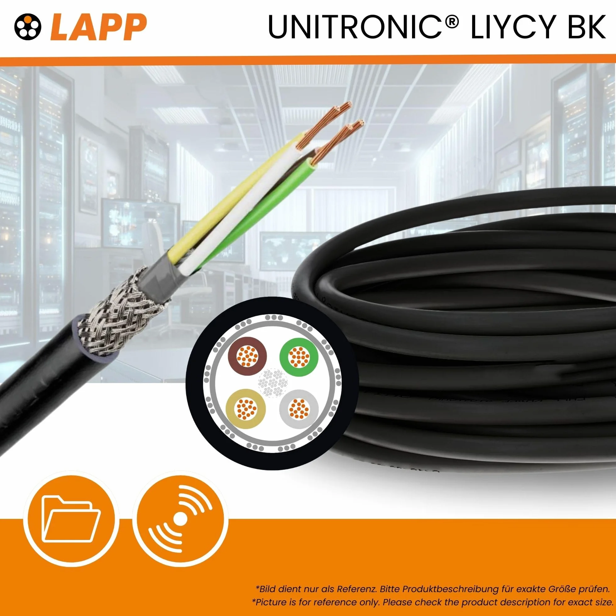 10 metri Lapp 1030478 Cavo di comando schermato LiYCY 7x0,25 mm² I resistente ai raggi UV I cavo di segnale a 7 fili I cavo dati per uso esterno I cavo a saldare I cavo di collegamento LED I nero