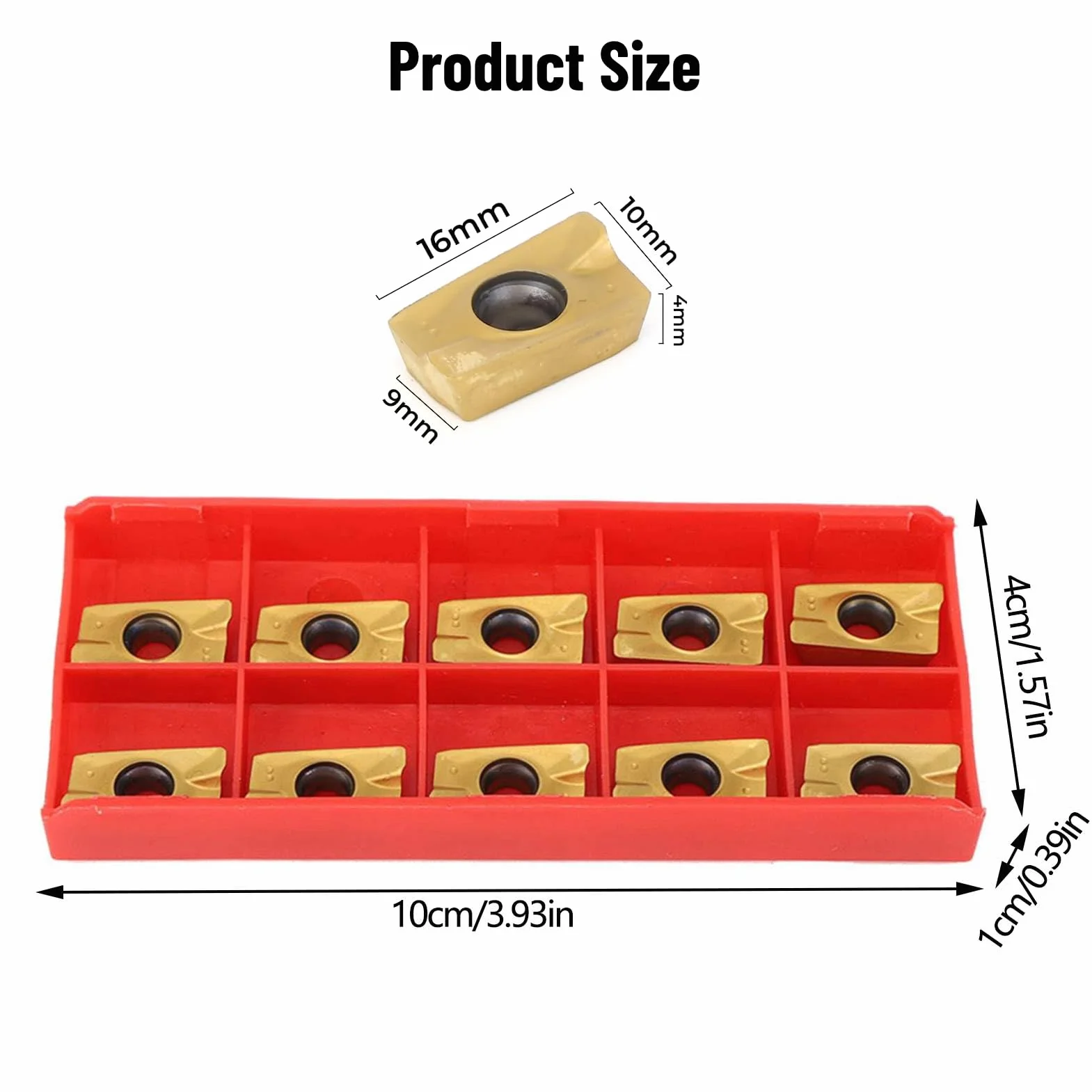 APMT1604 Inserti in Metallo Duro Cementato 10PCS per Fresatura e Tornio Acciaio Inossidabile 15-50HRC