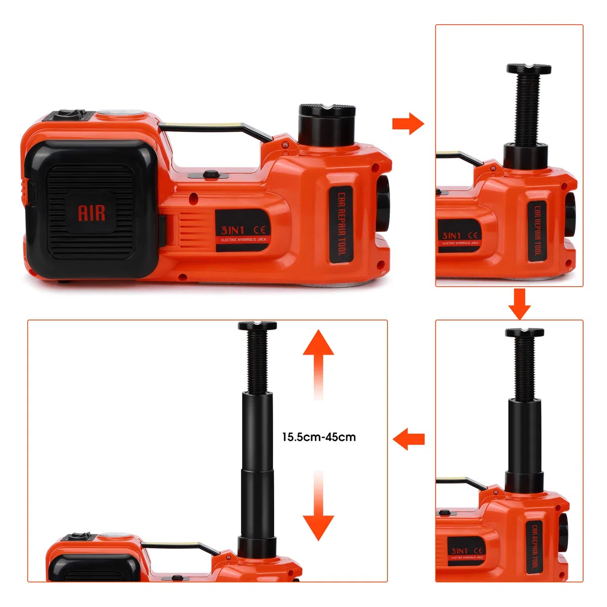 GOTOTOP Cric elettrico per auto e SUV 5Ton 12V DC Automotive Car Electric Floor Jack Lift Garage e attrezzature di emergenza con scatola di trasporto (5T jack + bulloni)