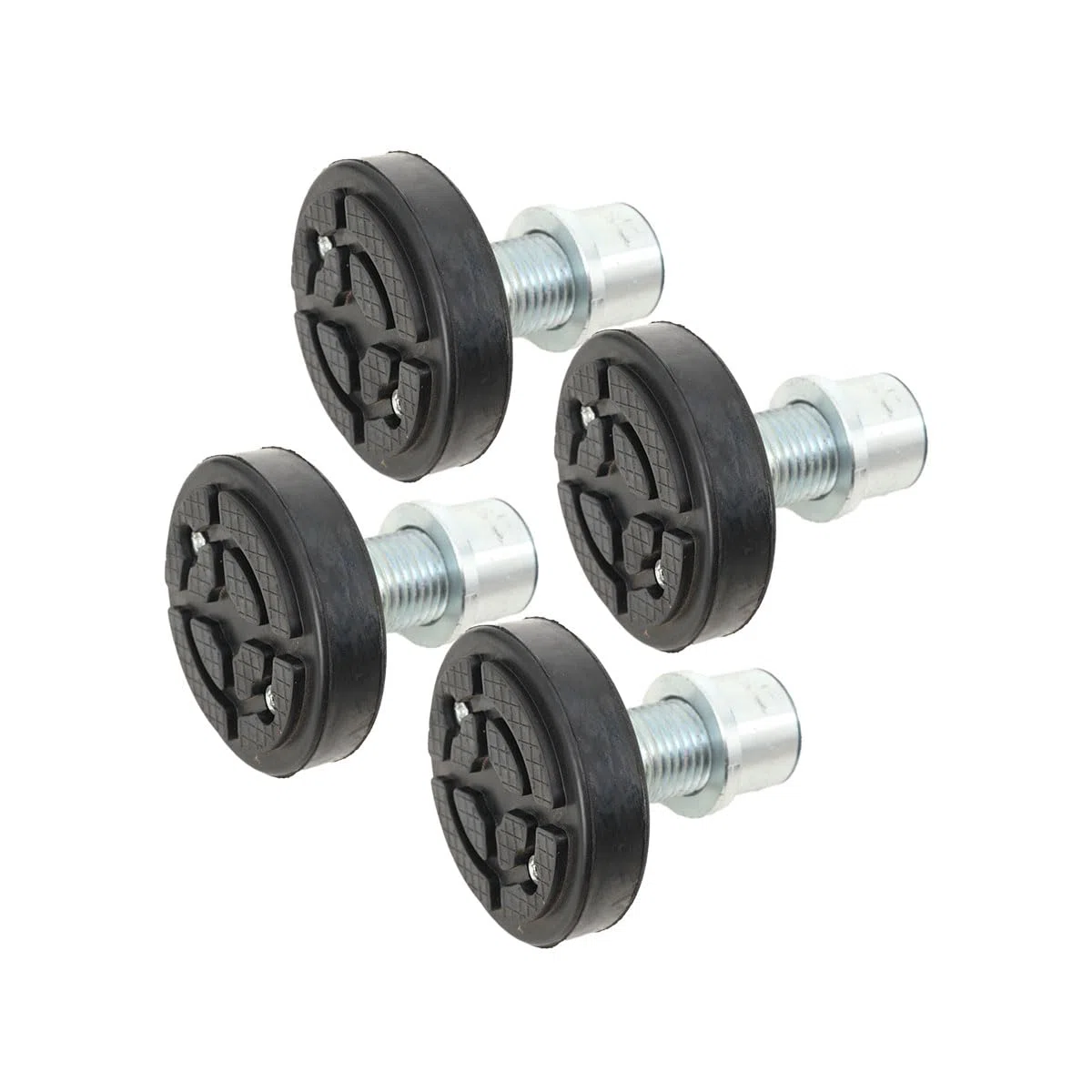 Set di 4 Tampone in Gomma per Cric Sollevatore Auto, Gomma Rinforzata con Base a Vite in Acciaio, Universale Accessorio Cric Idraulico Tamponi Martinetti Sollevatore, Acciaio 45# da 50mm