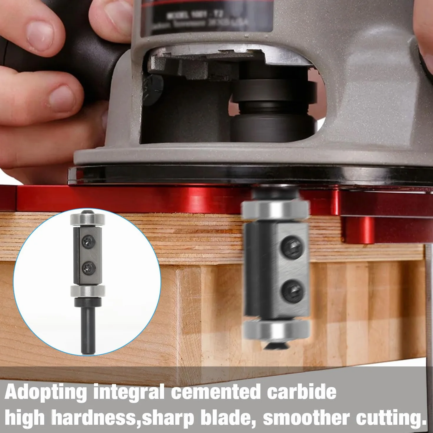 Frese per Legno 8 mm con Inserto Reversibile e 2 Inserti Sostituibili, Fresa a Filo con Cuscinetto, Strumento per Rifilare il Legno – Alta Precisione per la Lavorazione del Legno