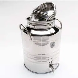 FUSTO IN ACCIAIO INOX 18/10 PER OLIO LT. 20 + RUBINETTO