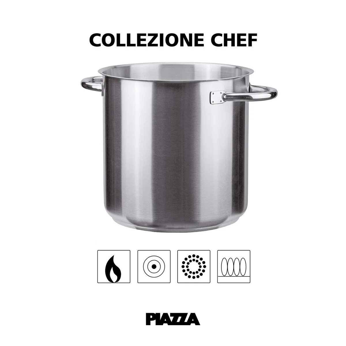PIAZZA Pentola in Acciaio Inox - Collezione Chef - Diametro 20Cm