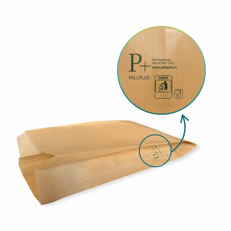 Virsus 1000 Sacchetti di Carta per Alimenti colore Avana, misura 17x38 cm, Buste in carta Kraft per Trasporto di Cibi e Oggetti