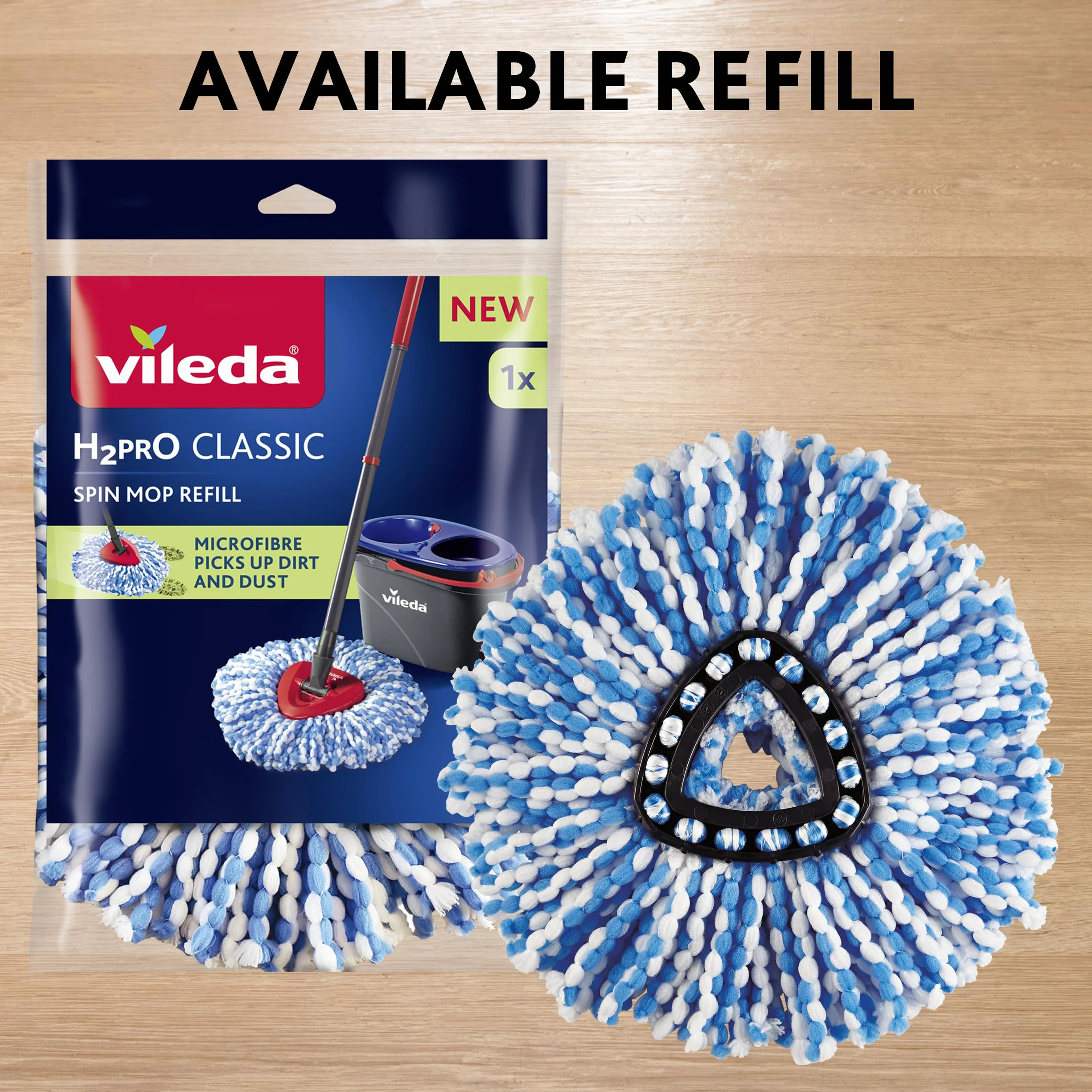 Vileda H2PrO Spin Mop Sistema lavapavimenti con centrifuga a due serbatoi