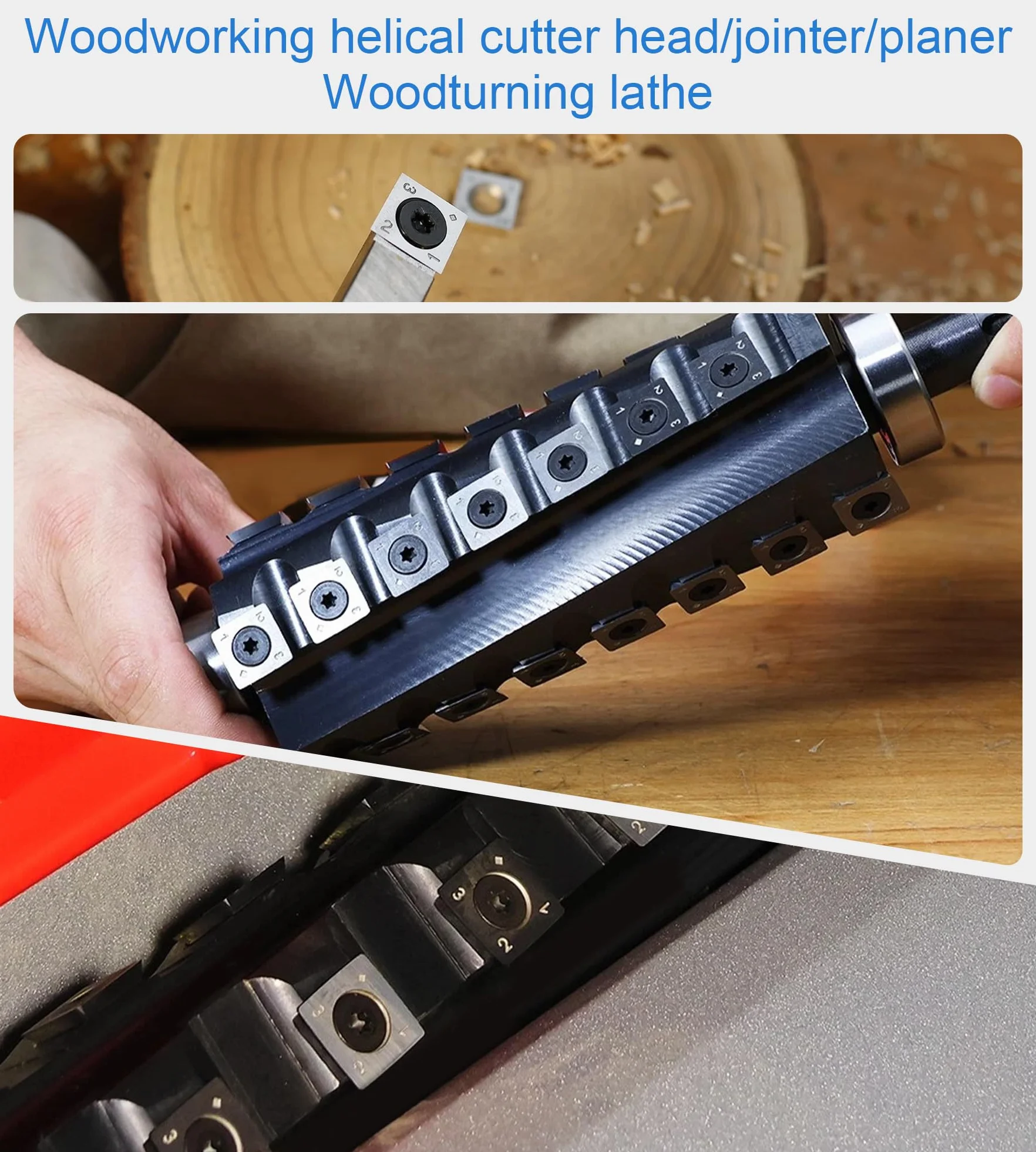 Inserti Quadrati in Carburo 15 mm (15x15x2.5 mm) per Tornio Legno, 10 Pezzi