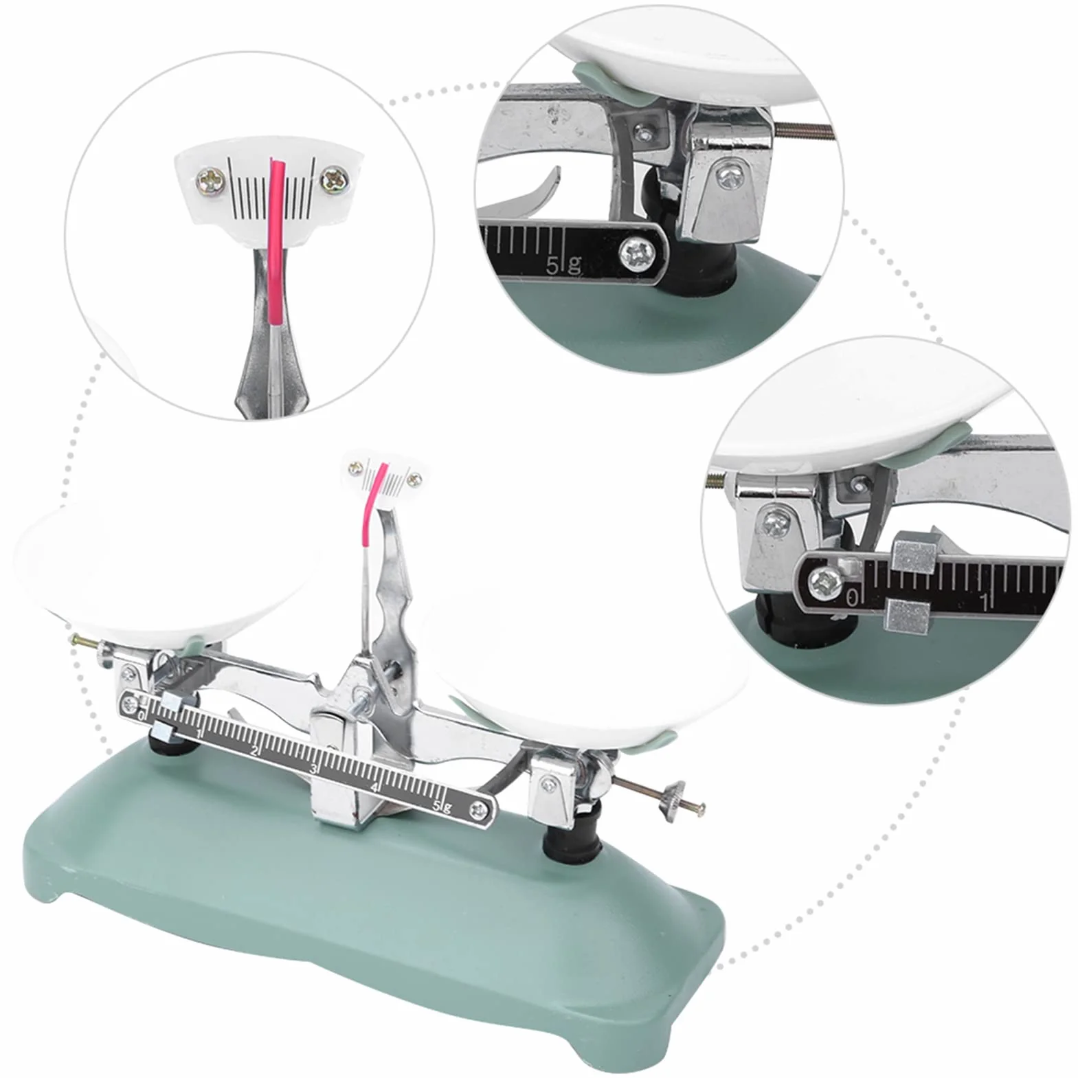 Bilancia Bilancia, Vassoio Bilancia Meccanica da 100 G con Kit Pesi, Attrezzatura Didattica Portatile Per Esperimenti di Laboratorio Fisico di Chimica(100g)