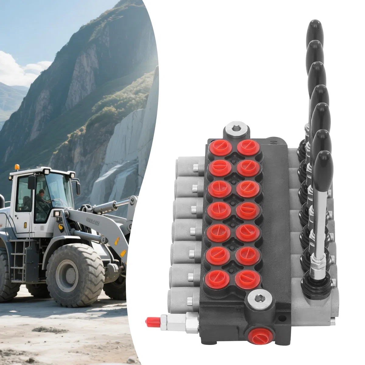 Valvola di controllo idraulica P40,Valvola di controllo direzionale idraulica a 7 distributori - Alte prestazioni (31,5 MPa, 13 GPM) - Per trattori, carrelli elevatori