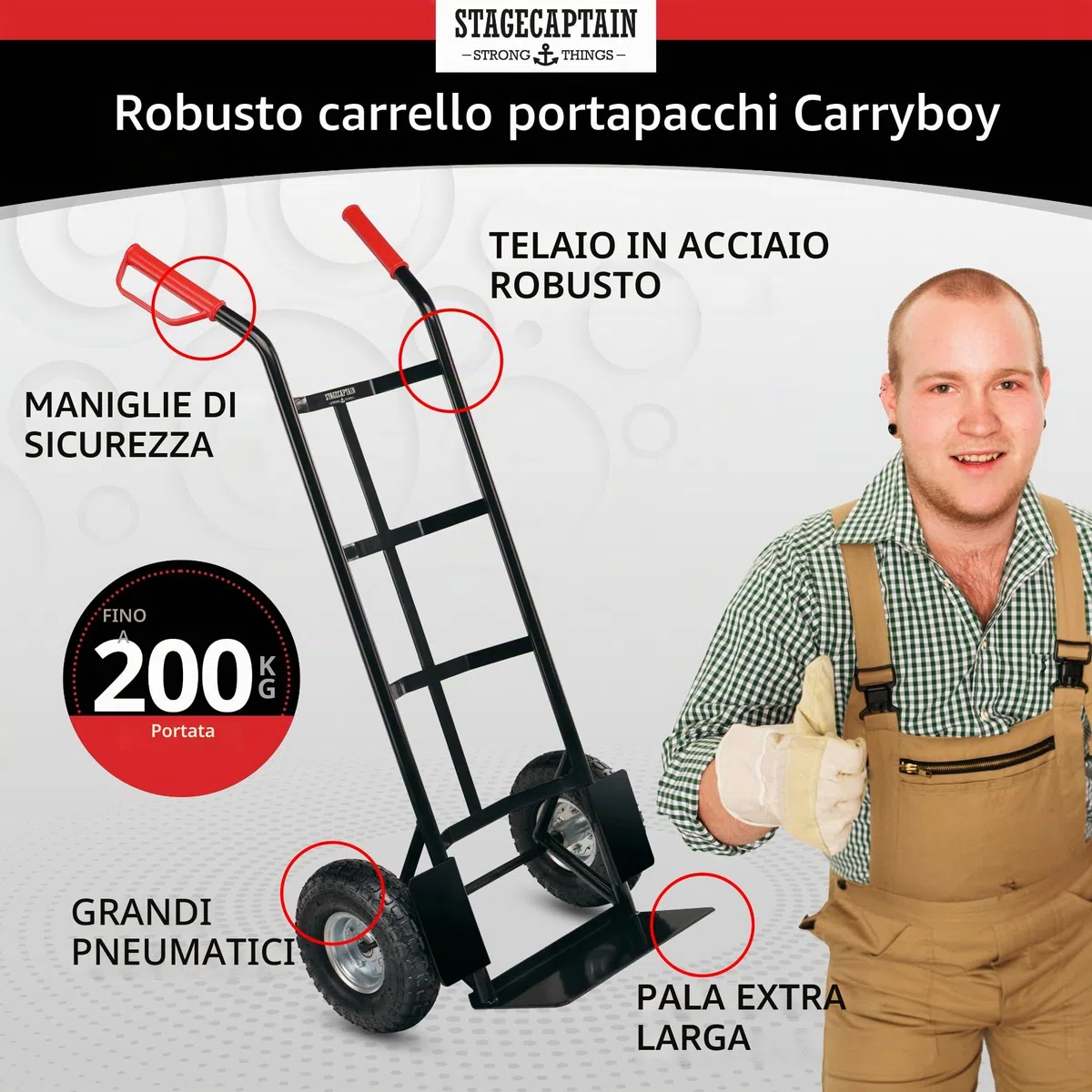 Stagecaptain Carryboy Carrello per sacchi, max. 200 kg