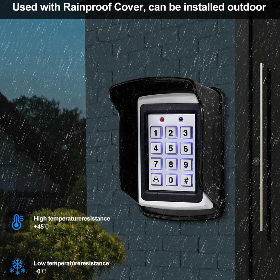 Tastiera di Controllo di Accesso RFID in Metallo Impermeabile Kit di Sistema del Regolatore di Accesso, Apriporta Password, Copertura Impermeabile con Tasti 10PCS 125KHz