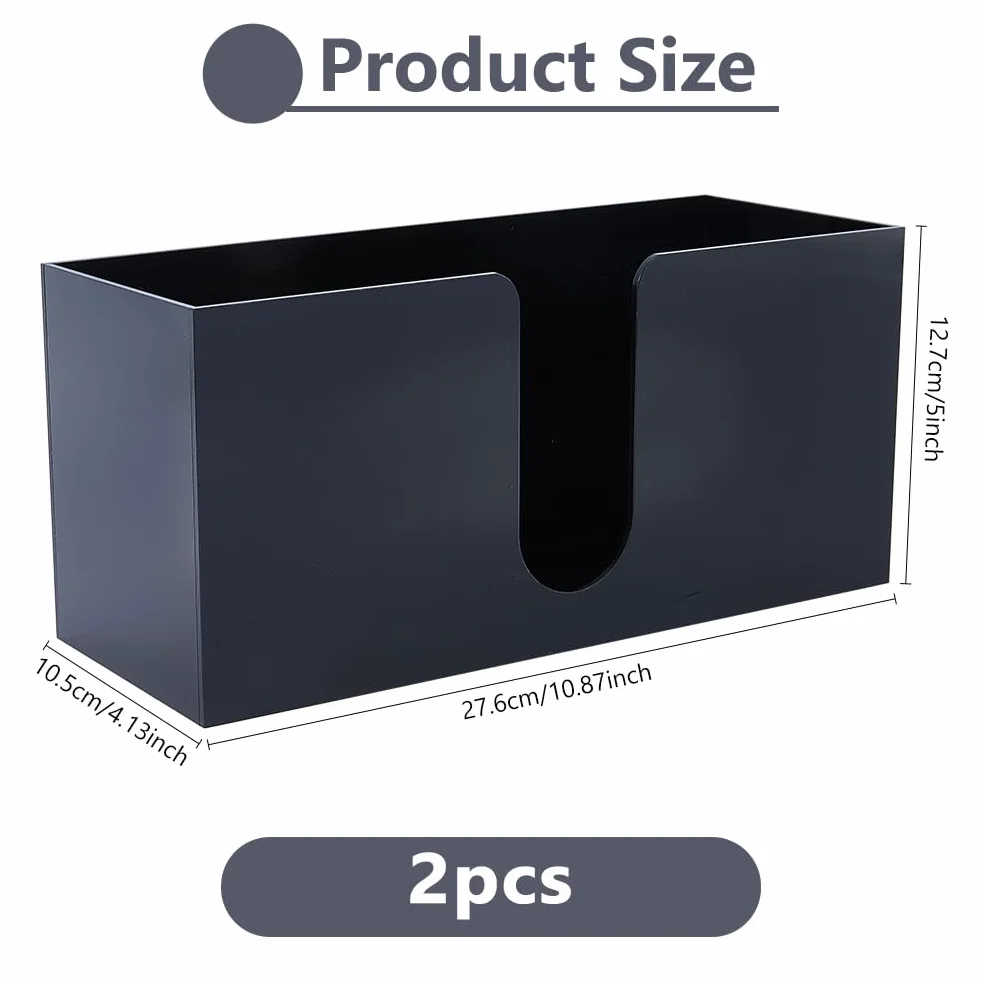 DICOSMETIC 2 dispenser asciugamani carta acrilico nero 27x10,4x12,7 cm multi porta tovaglioli tre ante piegatura a Z bagno WC cucina