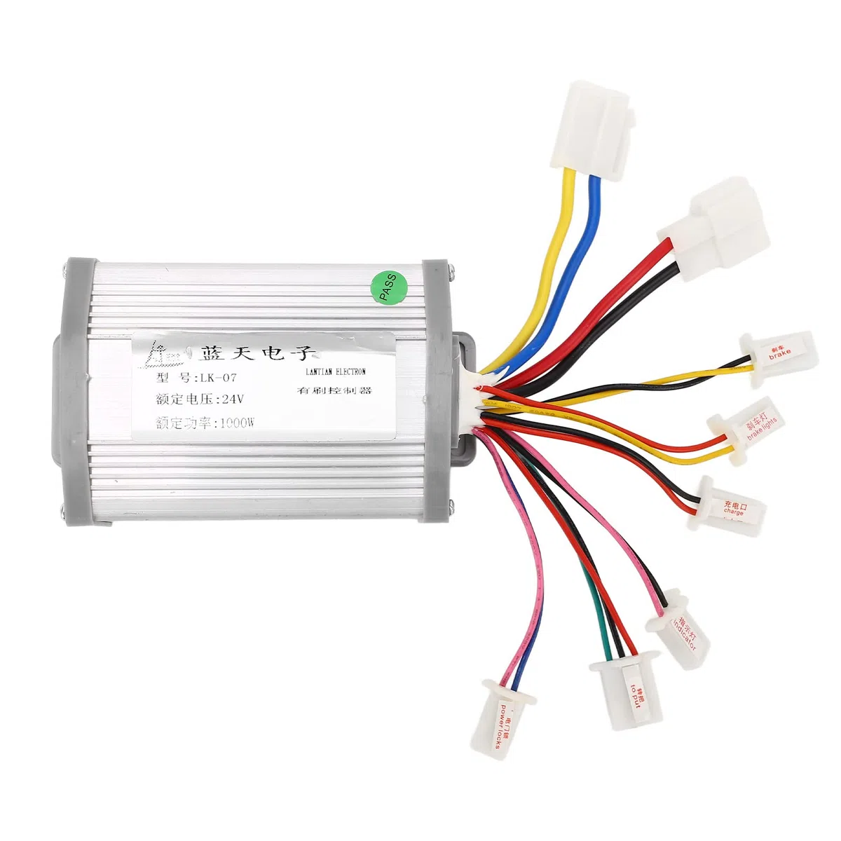Fockety Controller Spazzolato Bici Elettrica, Regolatore di velocità Motore Spazzolato 24V 1000W, Modulo di Controllo Driver Motore Spazzola Scatola di Controllo Motore Spazzola
