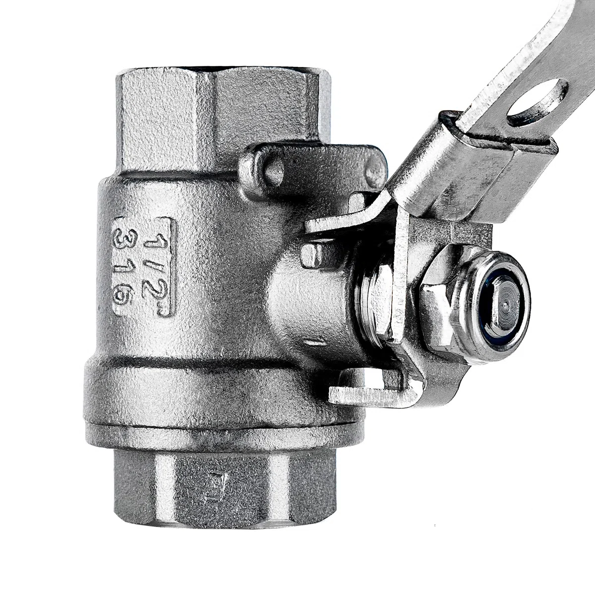 FSA Valvola a sfera in acciaio inox 316 da 1/2" a 2 pezzi 2-vie