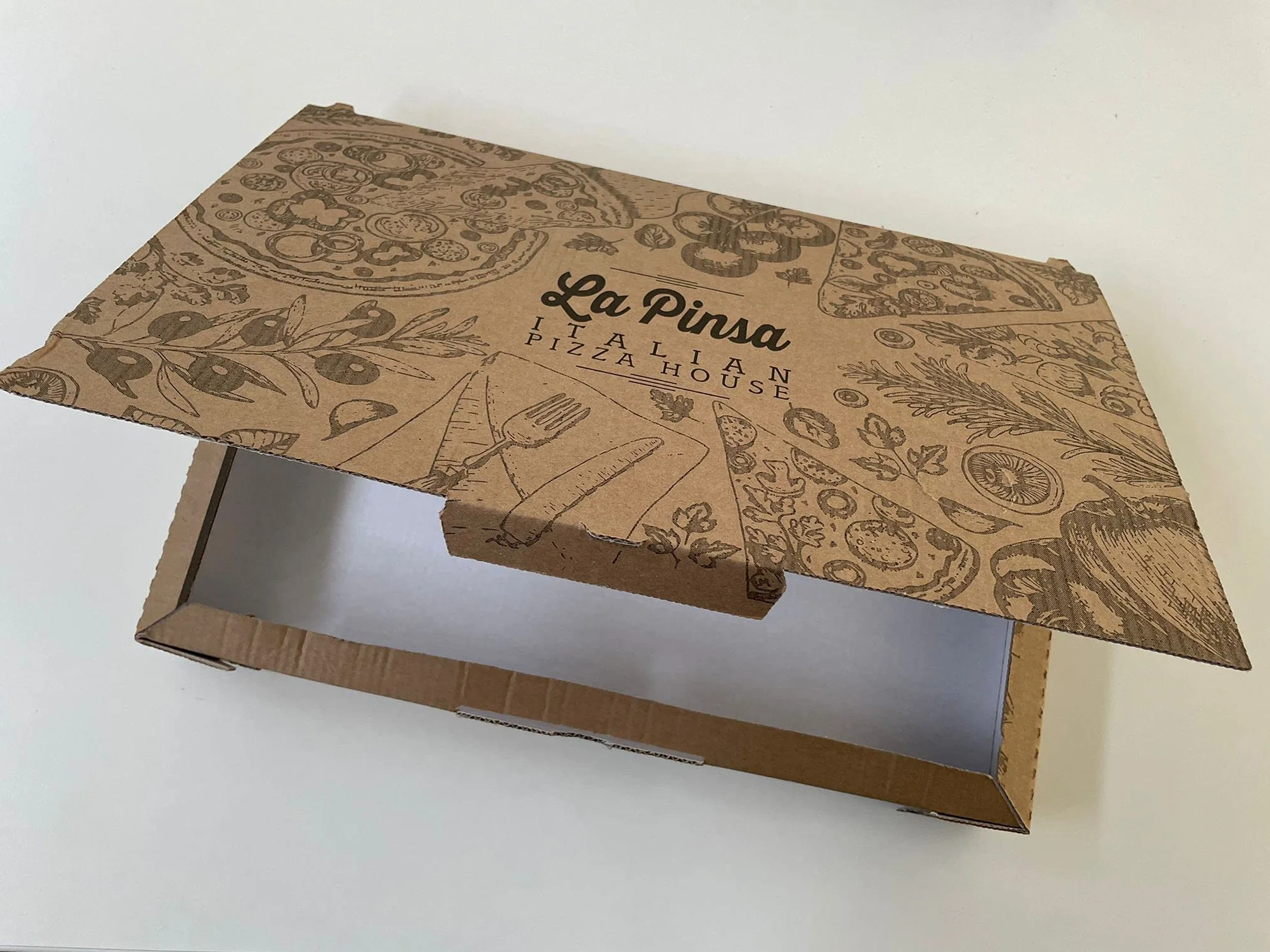 La Pinsa Italian Pizza House Scatola Pizza 36cm x 23cm H3,9cm Box per Teglia 70pz