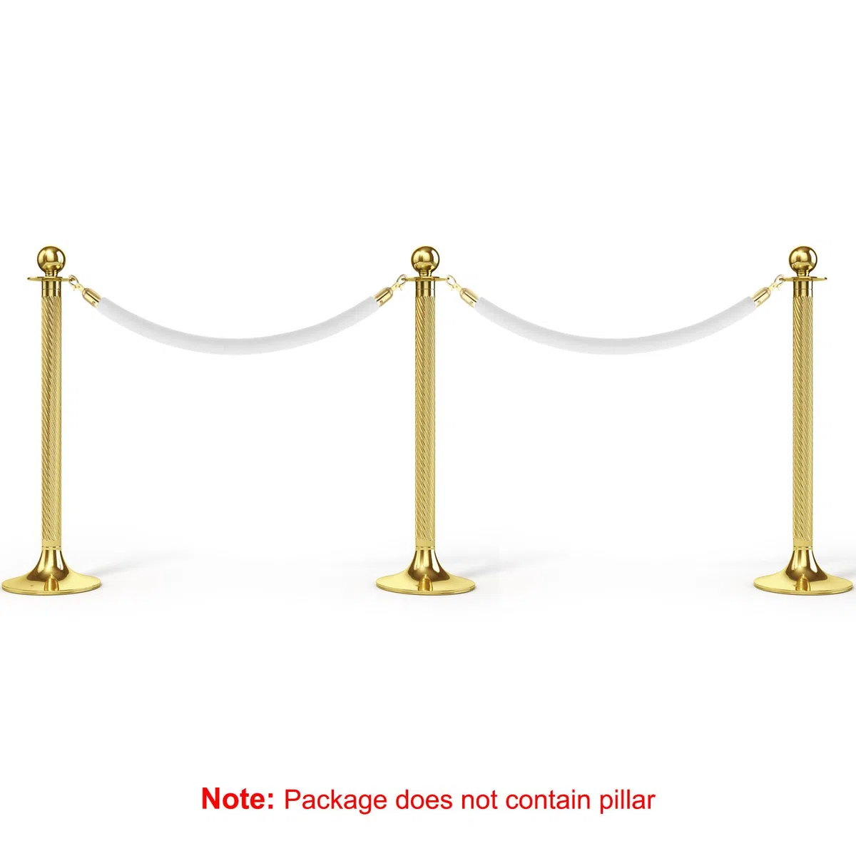 PATIKIL Corda di Staccionata in Velluto Bianco da 4 Piedi,4pz Corde per Il Controllo Della Folla con Ganci a Scatto per Pali e Supporti, Divisore di Code per Hotel, Teatro, Dorato