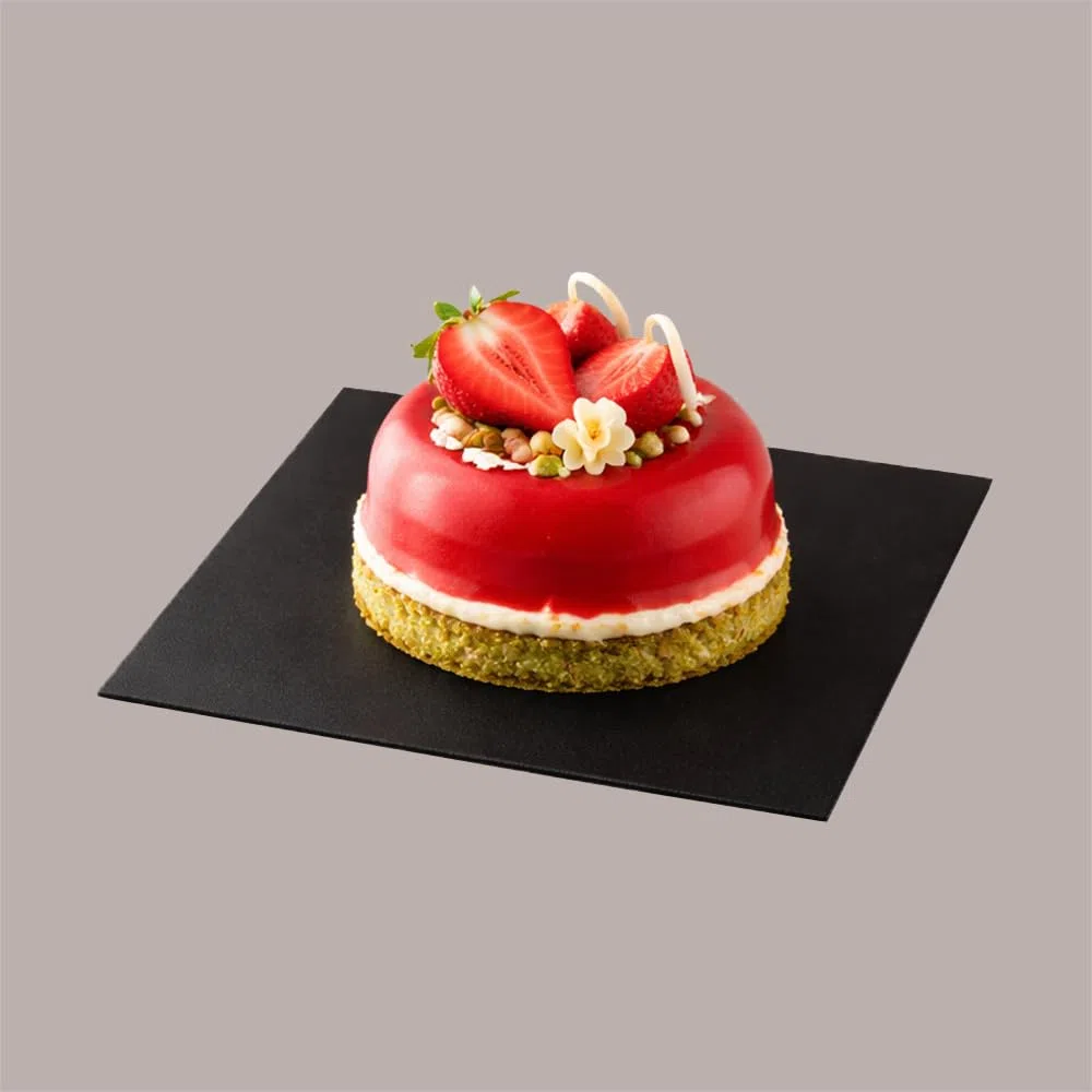 Tavoletta Vassoio Rigido Sottotorta Dolce in Cartoncino Alimentare Oro e Nero 14x14 cm 10 Kg Lucgel