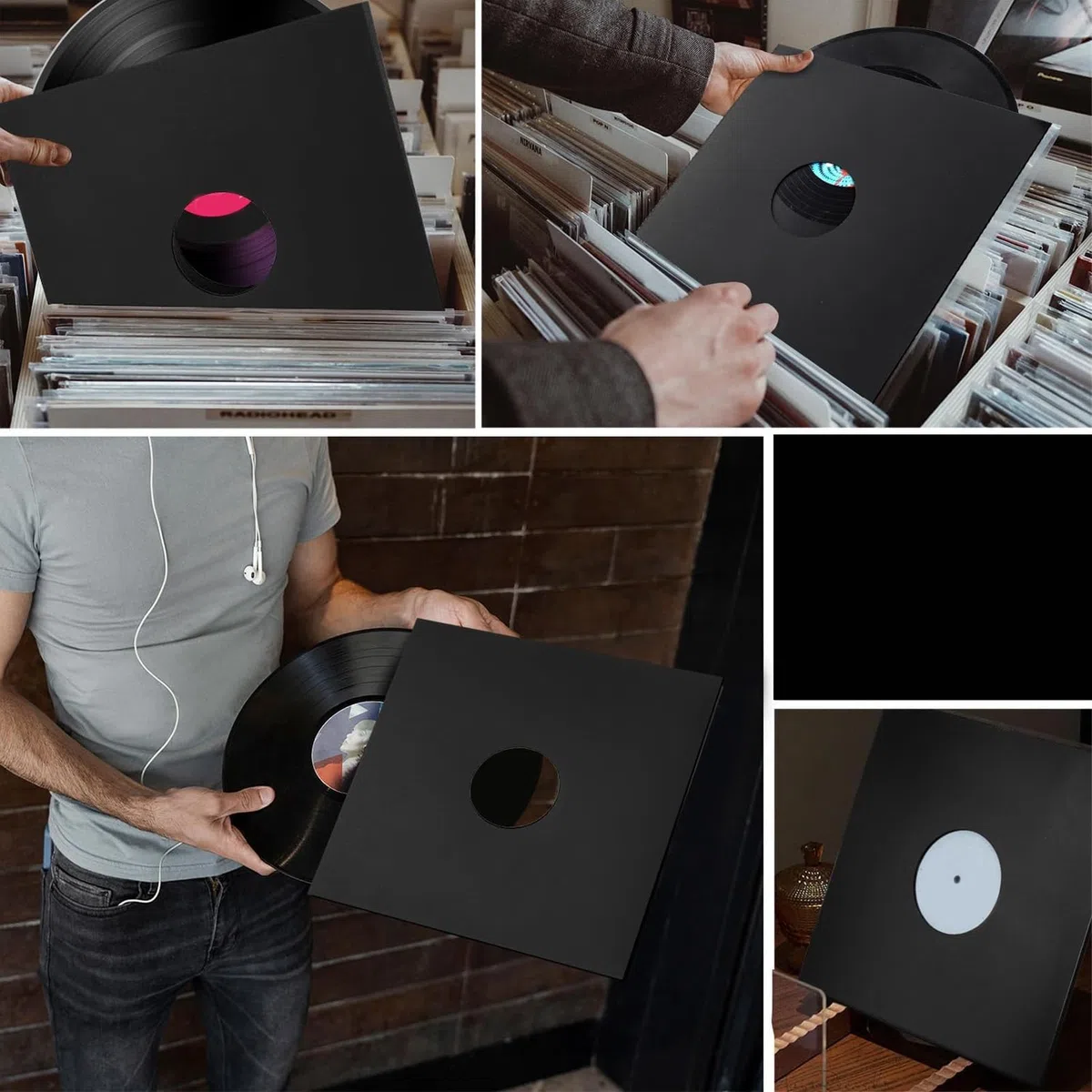Sacchetti per dischi in vinile, 20 pezzi, buste esterne per dischi in cartone spesso da 12 pollici, 350 g/m², giacca per dischi 33 giri/min, antistatico