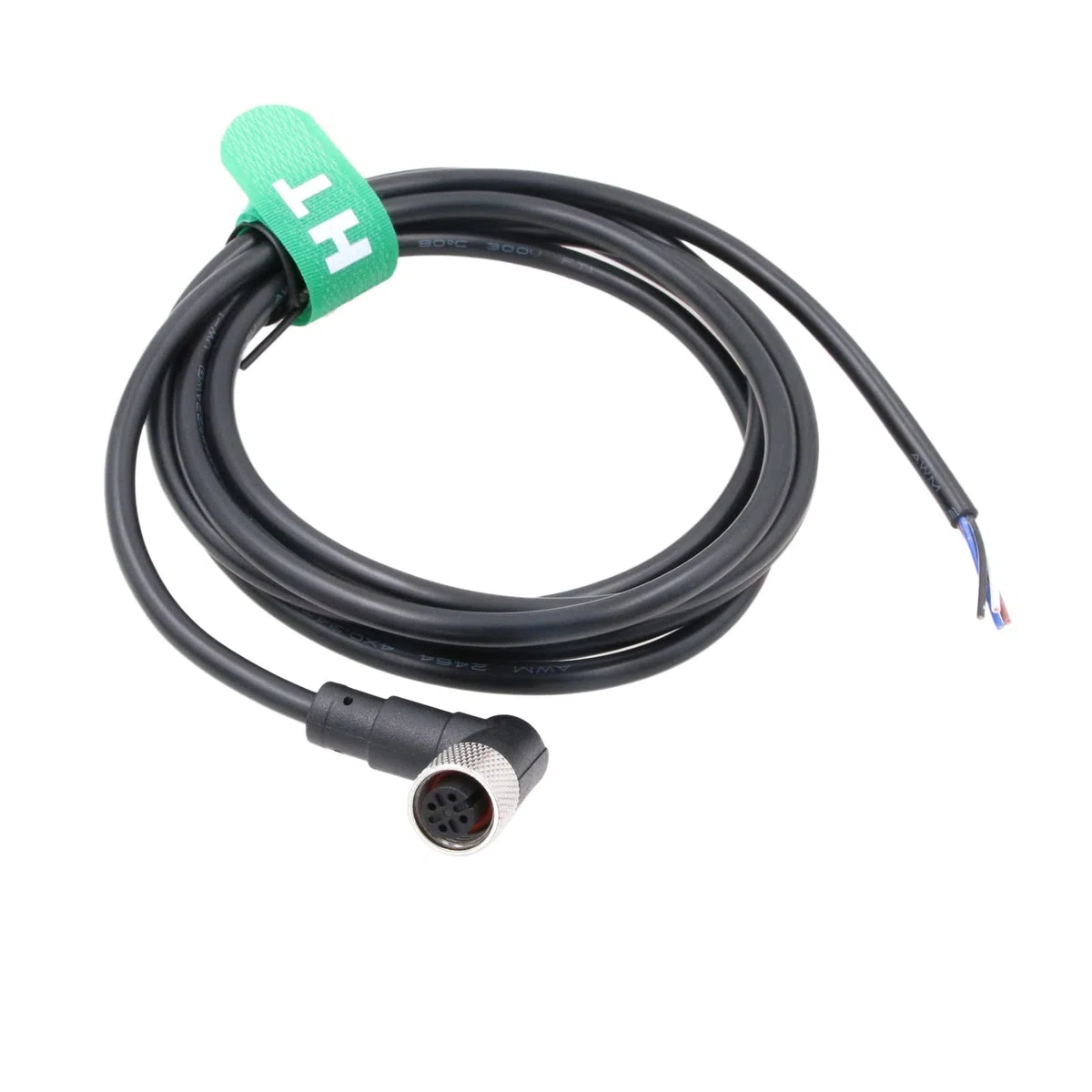 HangTon Attuatore sensore M12 A codificato 4 pin femmina a L cavo per aprire il cavo per automazione industriale, IO Link, Profibus 20m