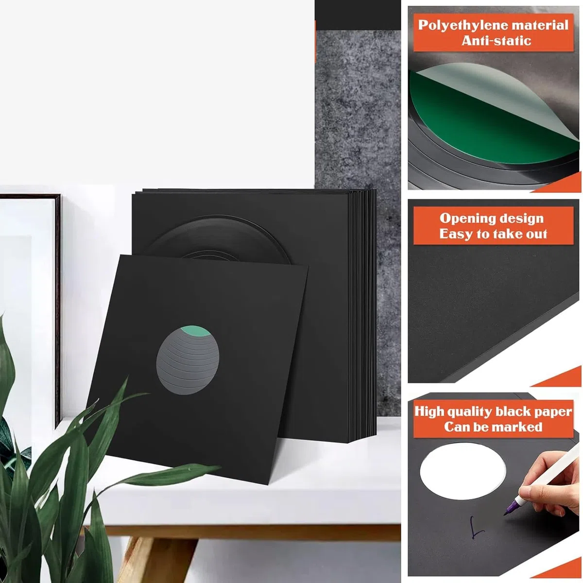 Sacchetti per dischi in vinile, 20 pezzi, buste esterne per dischi in cartone spesso da 12 pollici, 350 g/m², giacca per dischi 33 giri/min, antistatico