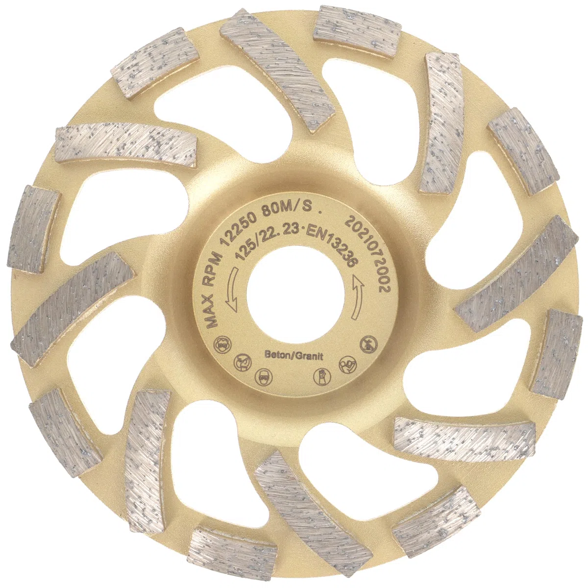 PRODIAMANT ST81 mola a tazza diamantata turbo Ø 125 mm x 22,23 mm – per calcestruzzo e pietra naturale, qualità professionale, per smerigliatrici angolari