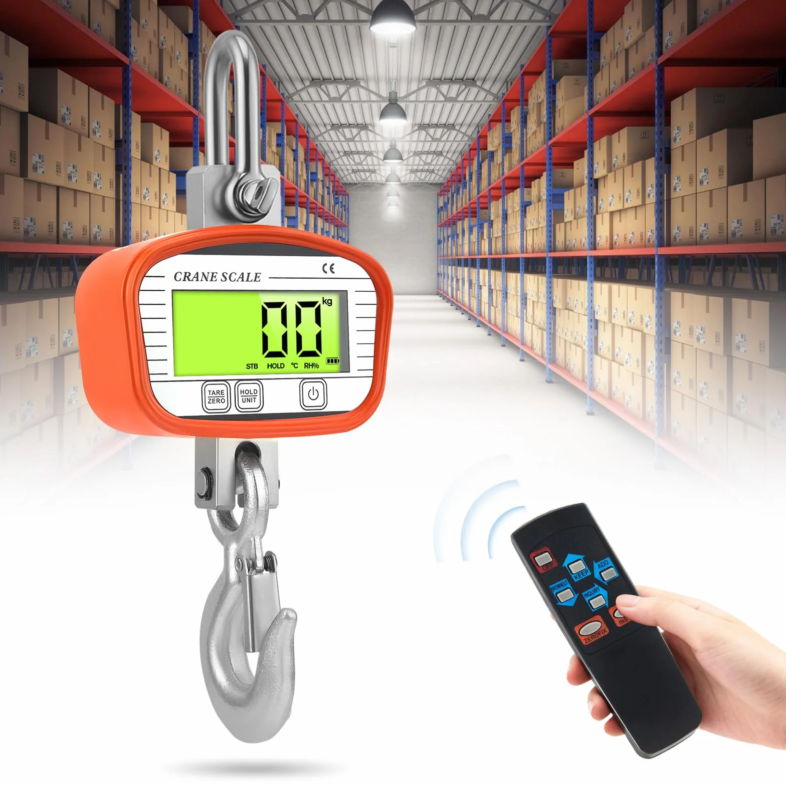 Bilancia sospesa elettronica 1000 kg 2200 lb digitale telecomando LCD industriale precisa costruzione agricola fabbrica kg lb N unità intercambiabili