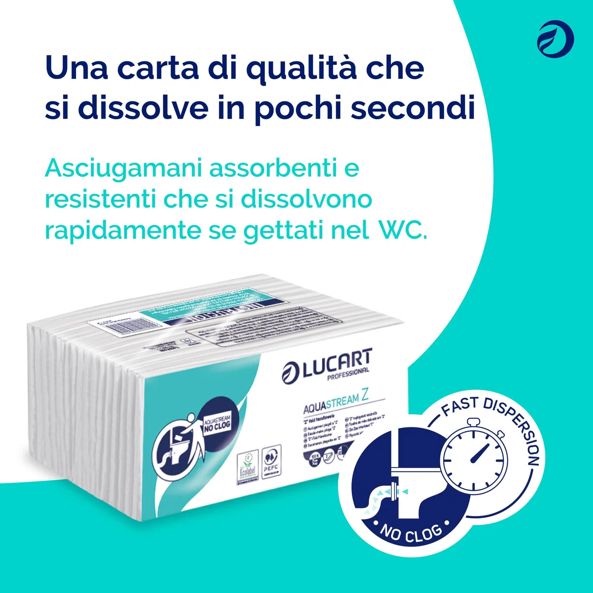 Lucart Professional 864018 asciugamani, 242 Z-Fold, forte Z, n.-zoccoli, confezione da 3630 pezzi