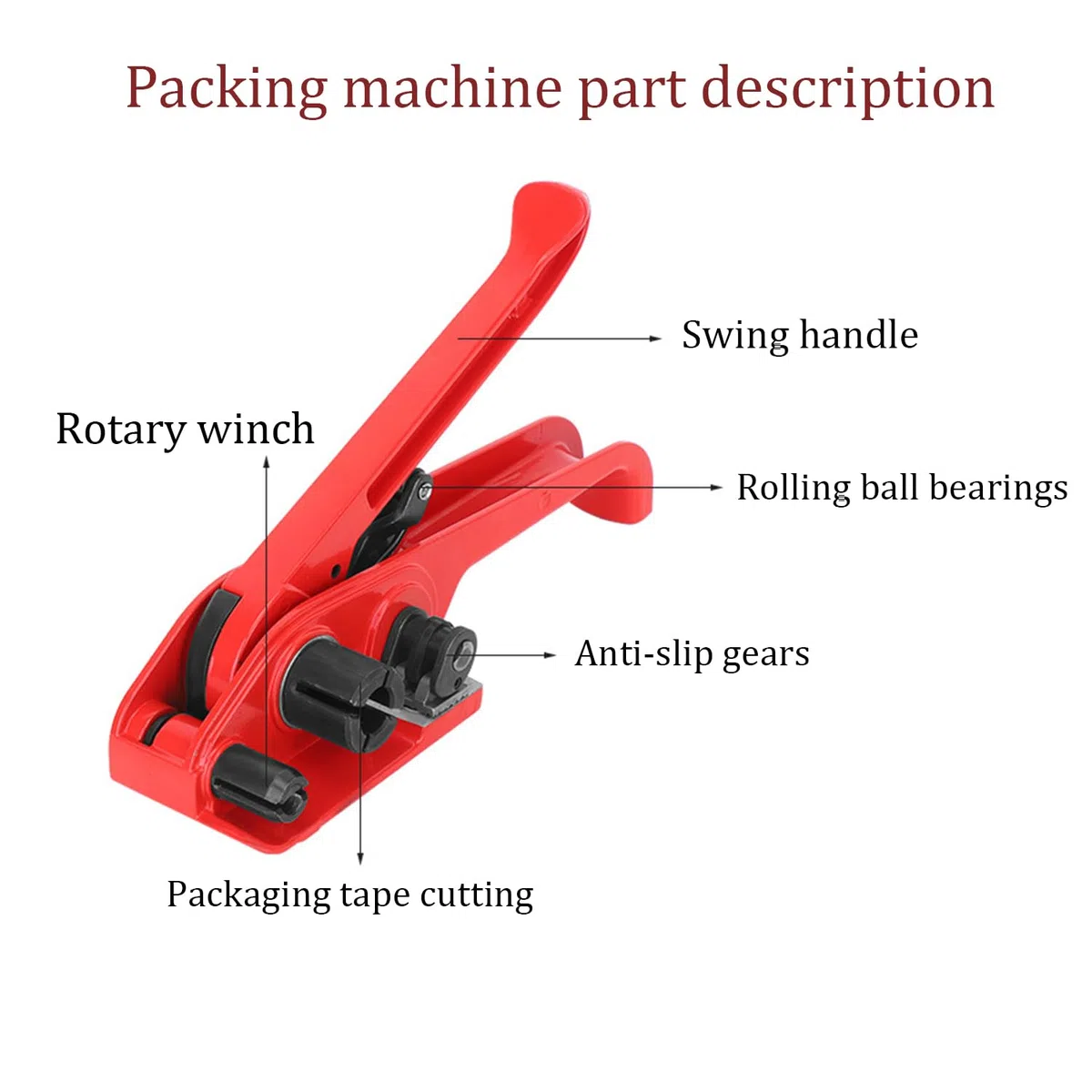 Kit Di Strumenti Manuale Per Reggiatrice Per Pallet,Reggiatrice Manuale Set Da 13-19 Mm(Accessori Inclusi 250 m Di Nastro Flessibile In Fibra Di Poliestere + 100 Ganci Metallici)