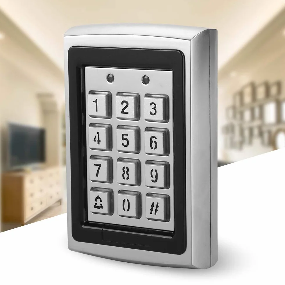 Lettore di schede RFID in metallo da 125 KHz con tastiera di controllo accessi e password con retroilluminazione - Sistema di accesso sicuro per 1000 utenti