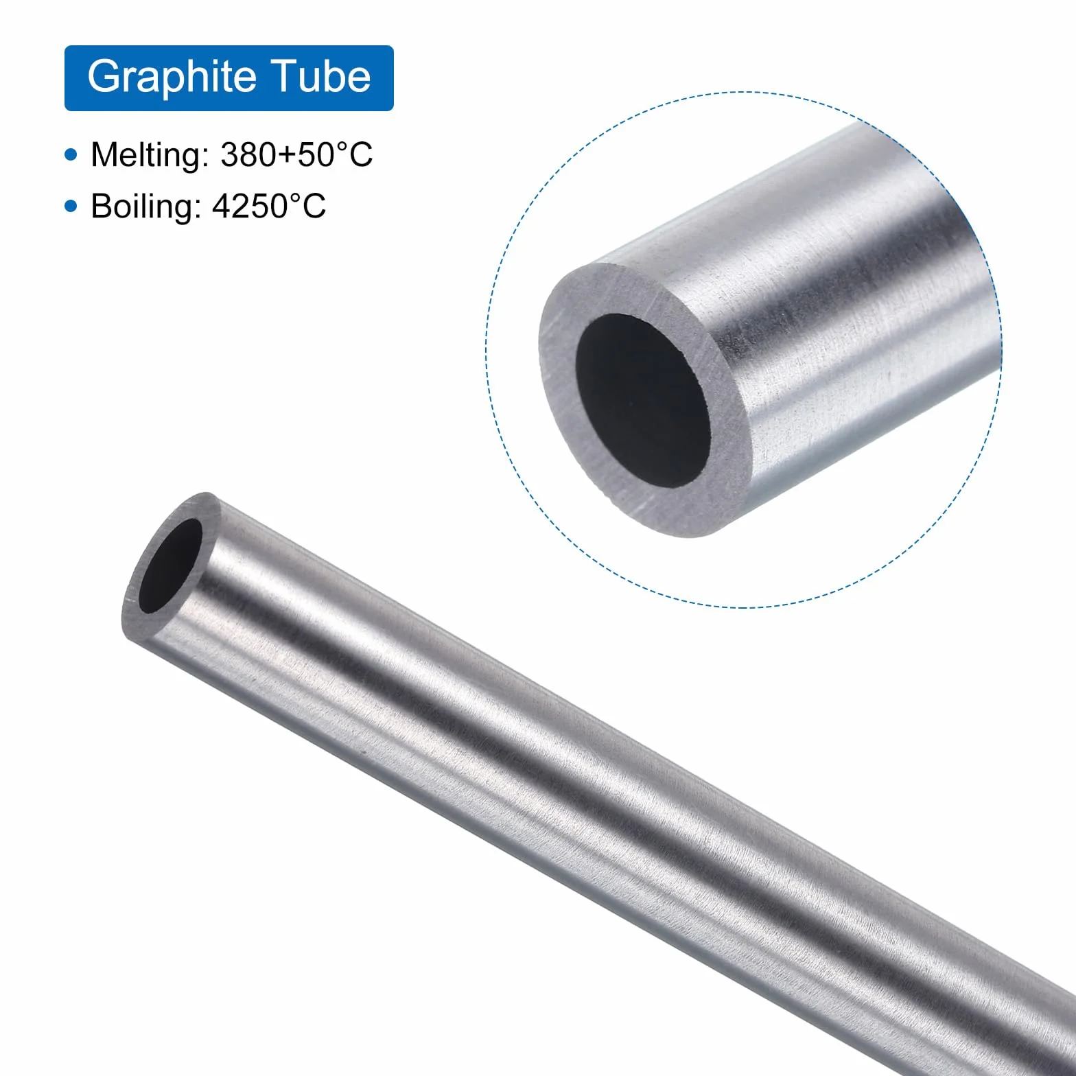 QUARKZMAN Tubo Grafite Asta Agitazione Crogiolo 5,5 Pollici Diametro Esterno 0,6 Pollici per Fusione Metalli 2pz