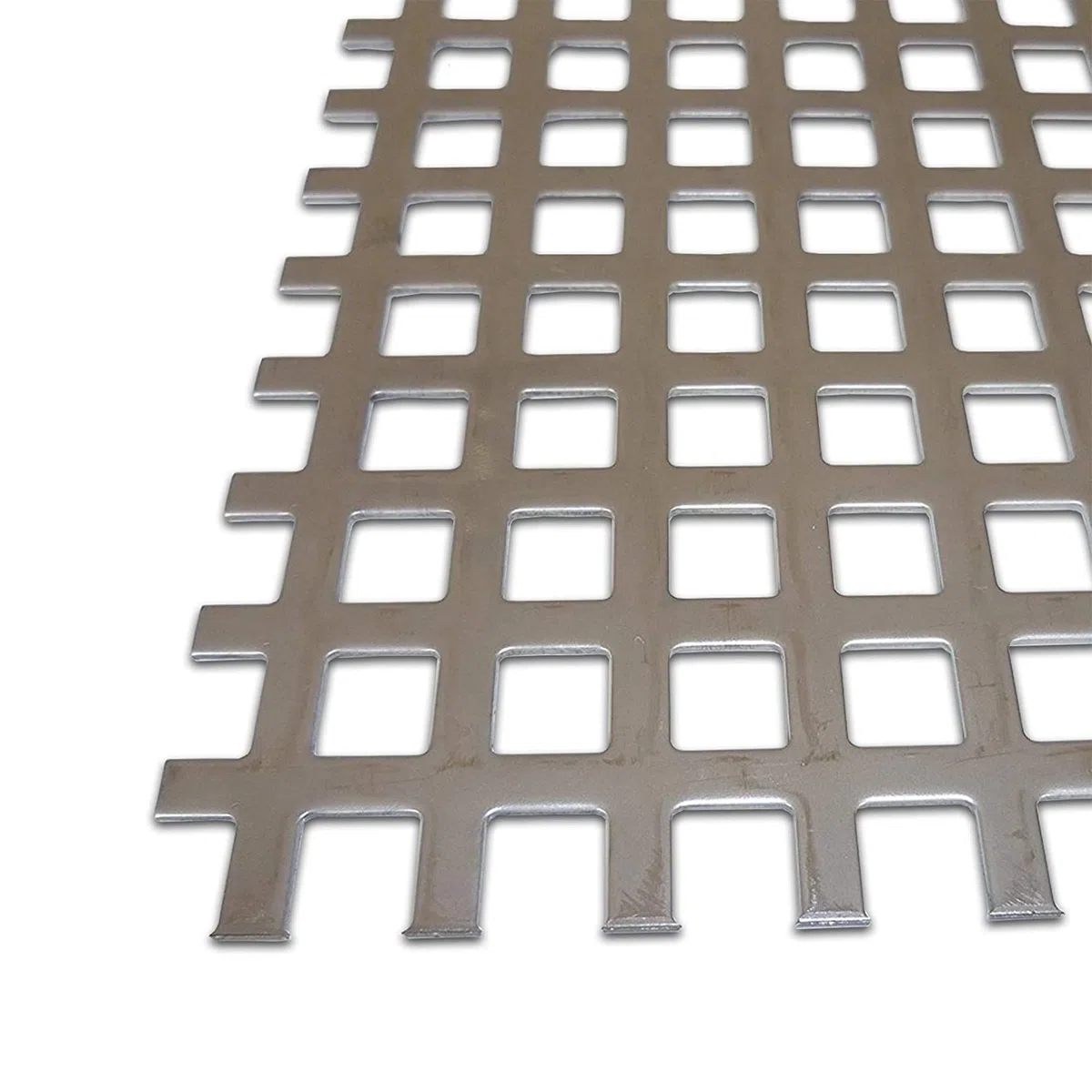 B&T Metall - Lamiera perforata in acciaio inox con fori quadrati 10 x 10 mm, spessore 1,5 mm, dritta, QG 10-15