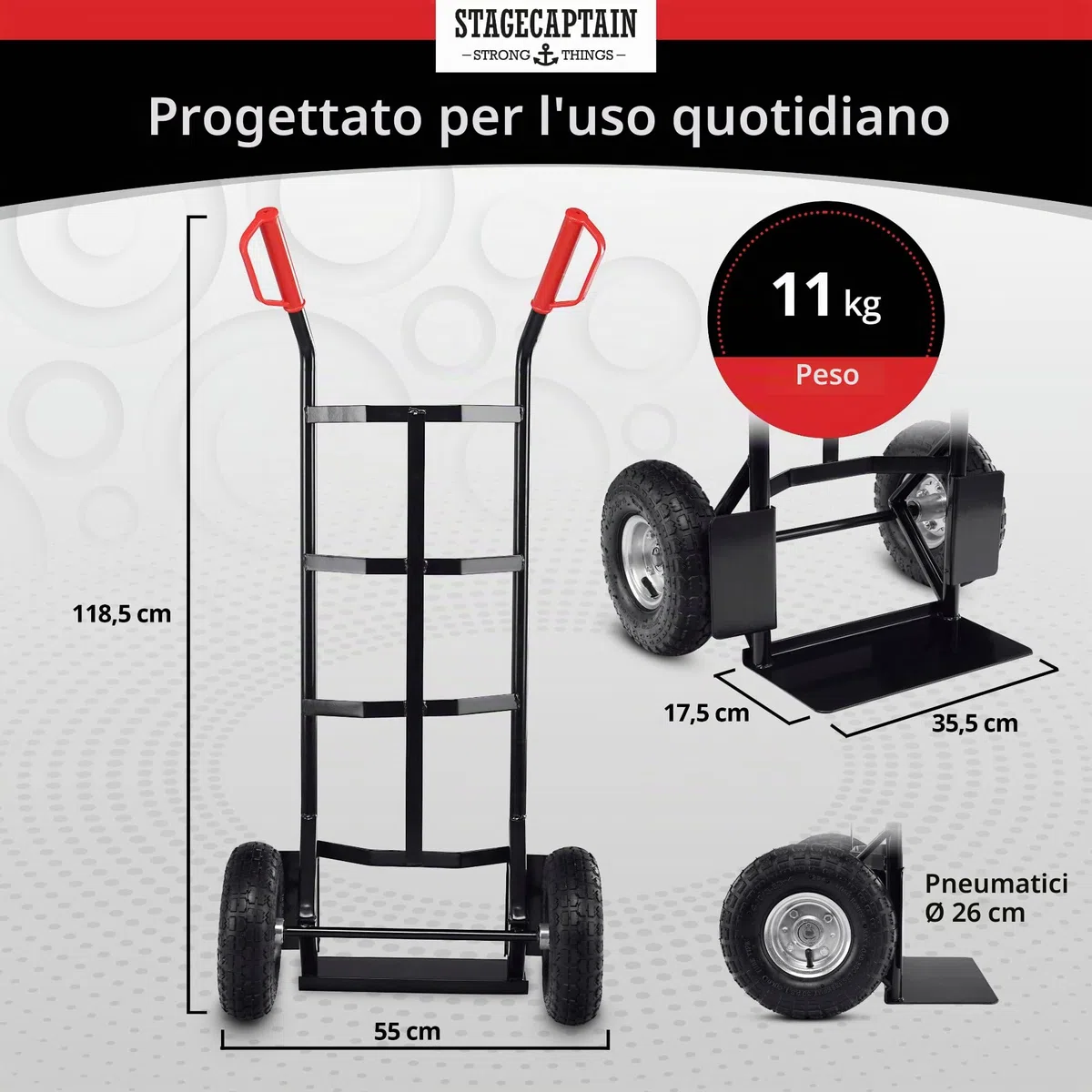 Stagecaptain Carryboy Carrello per sacchi, max. 200 kg
