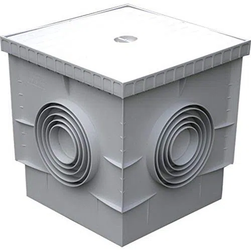POZZETTO 55x55 550x550 CON COPERCHIO COLORE GRIGIO IN PPR 55 CM