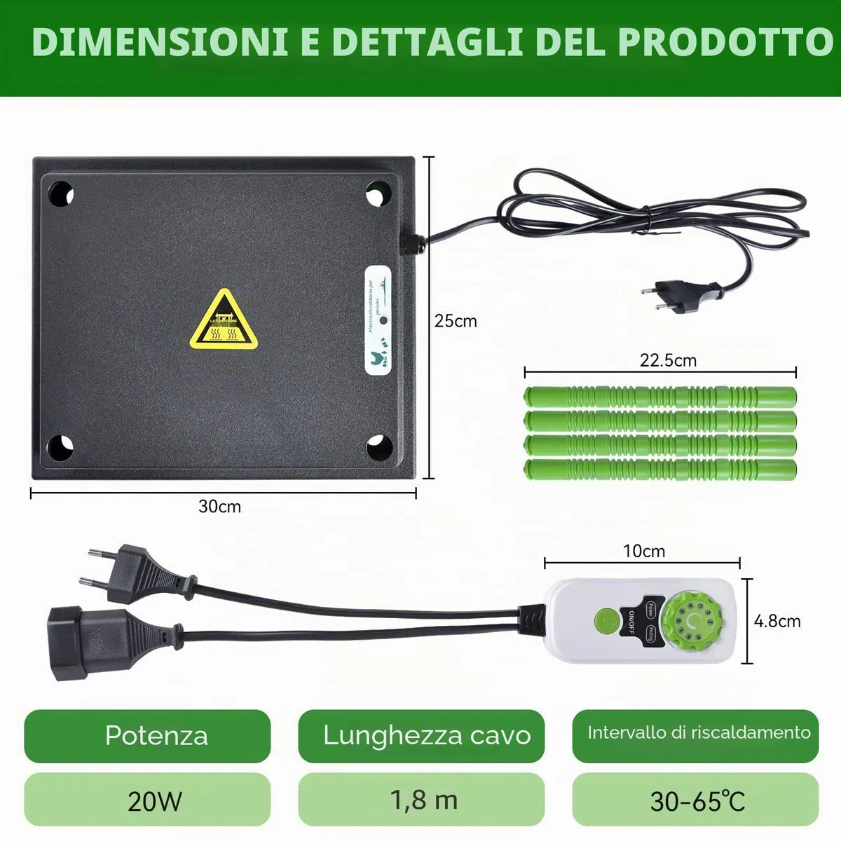 Chioccia Artificiale per Pulcini con Regolatore di Temperatura 25x30cm Piastra Riscaldante Lampada Riscaldante per Polli Anatre