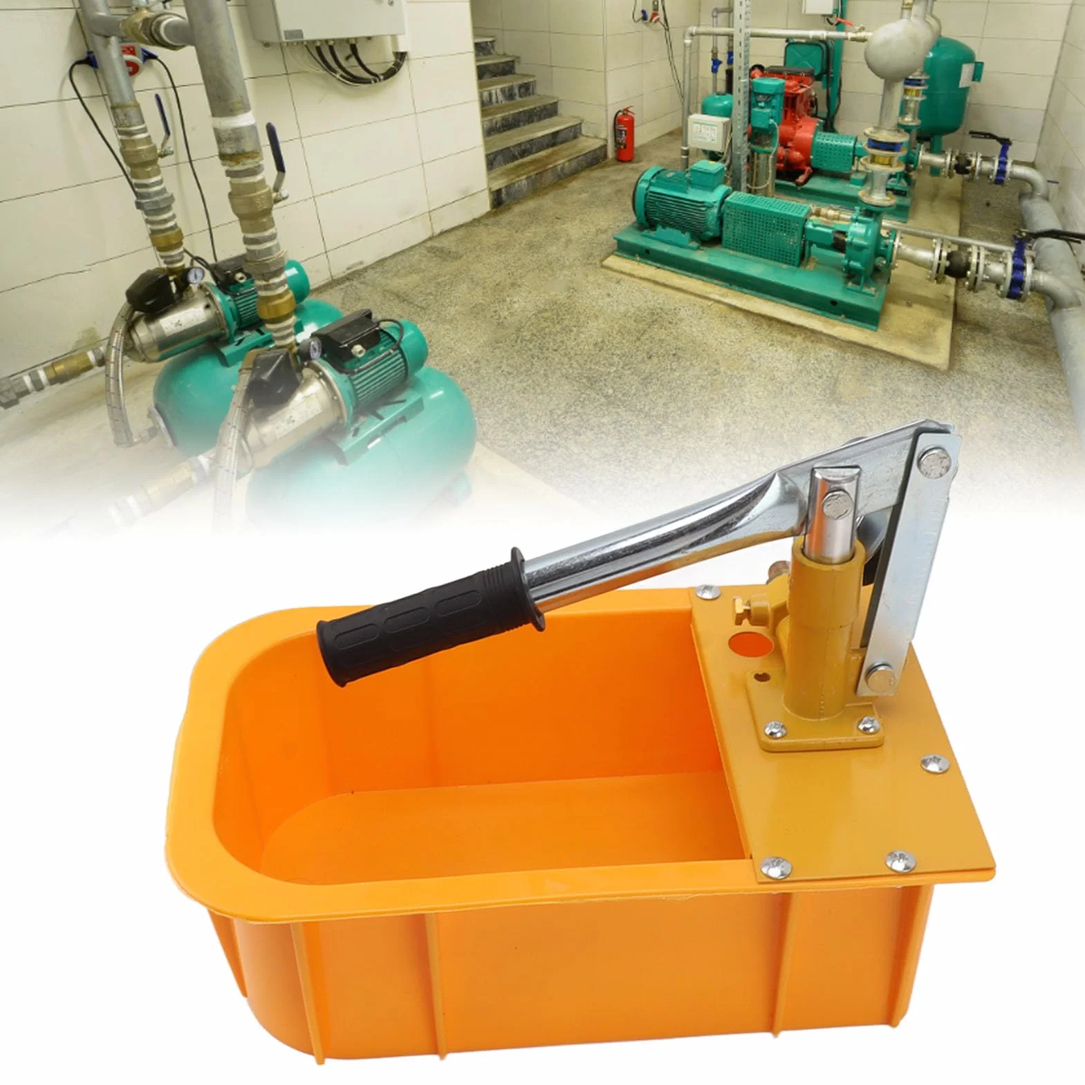 Pompa Idrostatica, Pompa di Prova Idraulica Manuale della Pressione 'acqua in Lega di Alluminio e Plastica con Manometro per Impianti Idraulici, Impianti di Riscaldamento