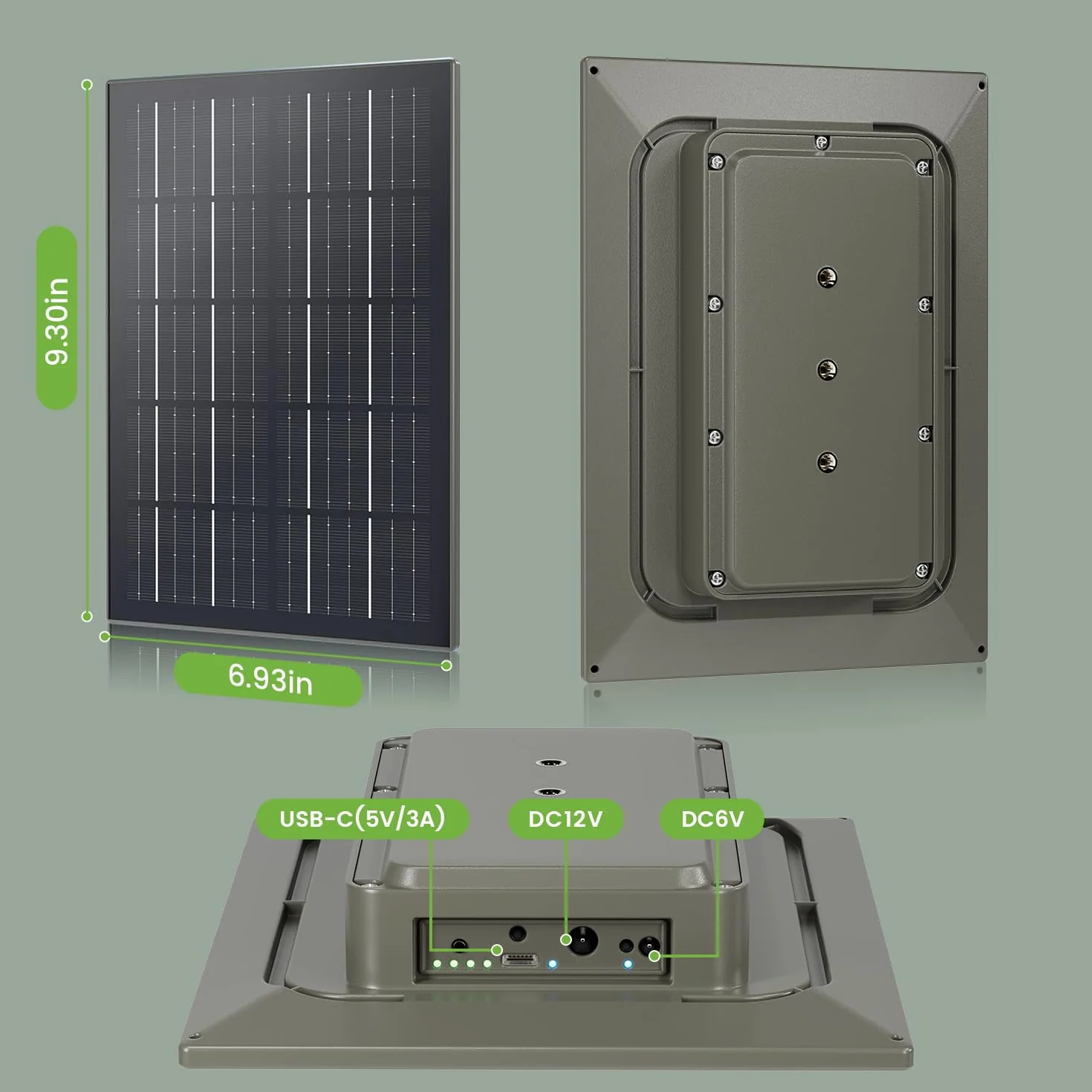 Pannello Solare Batteria Integrata 12000mAh Compatibile con 12V/6V Dispositivo Fotocamera Fauna Selvatica 3M Cavo Caricatore Solare Impermeabile Fotocamera Accessori Caccia