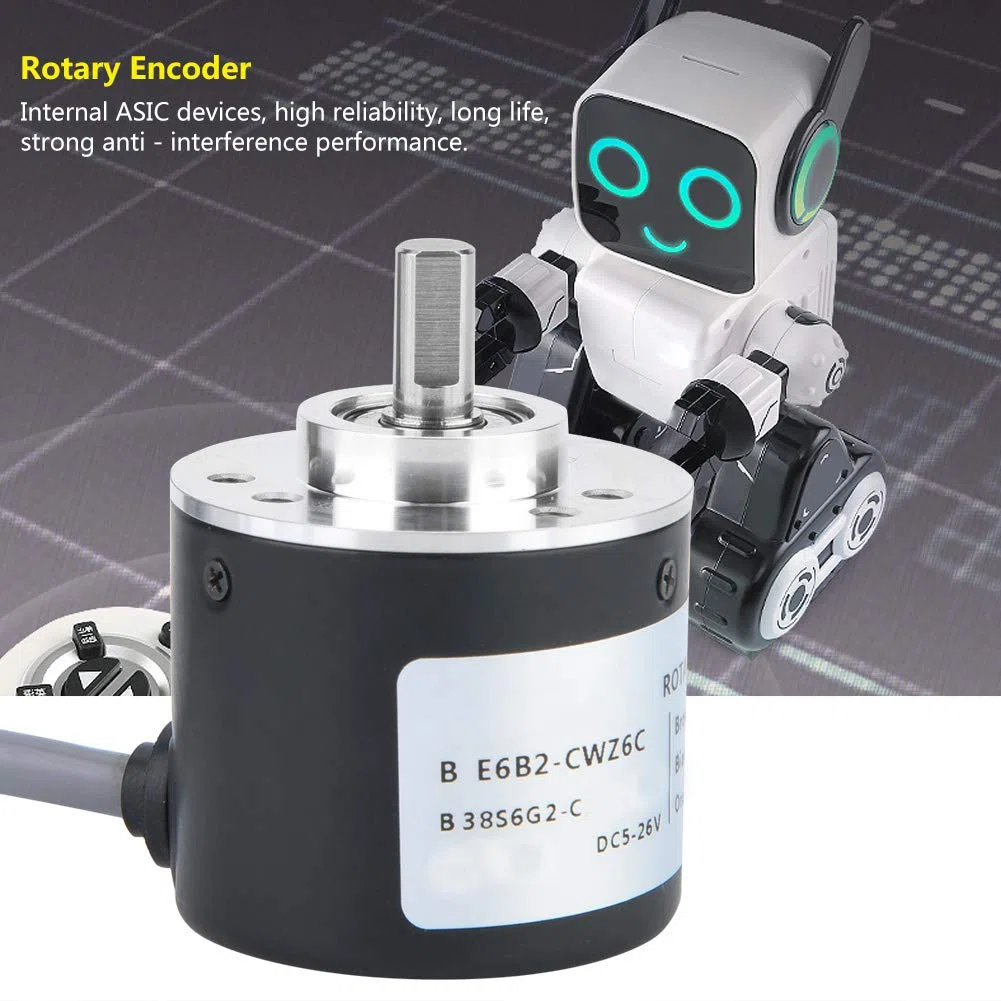 Encoder Rotativo Incrementale E6B2-CWZ6C 600P/R DC 5-26V Uscita NPN 38mm per Automazione Industriale con Cavo 2m per Controllo Motore e Posizionamento Preciso