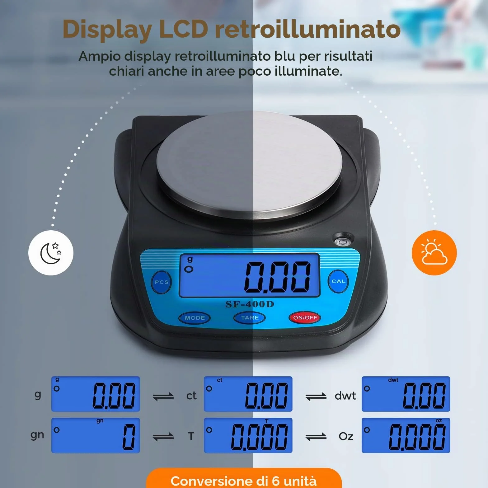 Bonvoisin Bilancia da Laboratorio Digitale 600g 0,01g Bilancia Elettronica di Precisione Display LCD