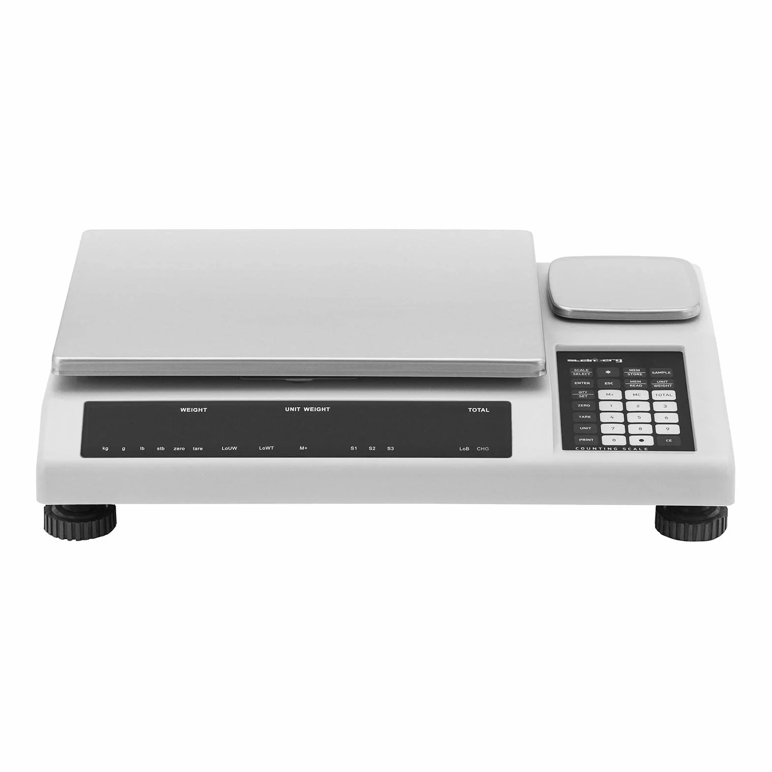 Steinberg Systems Bilancia Contapezzi 50 kg / 1 g 34,5 x 26 cm 3 LED con Scala di Riferimento 25 kg / 0,05 g Bilancia Elettronica Bilancia Inventario Pesatura Industriale Sospesa