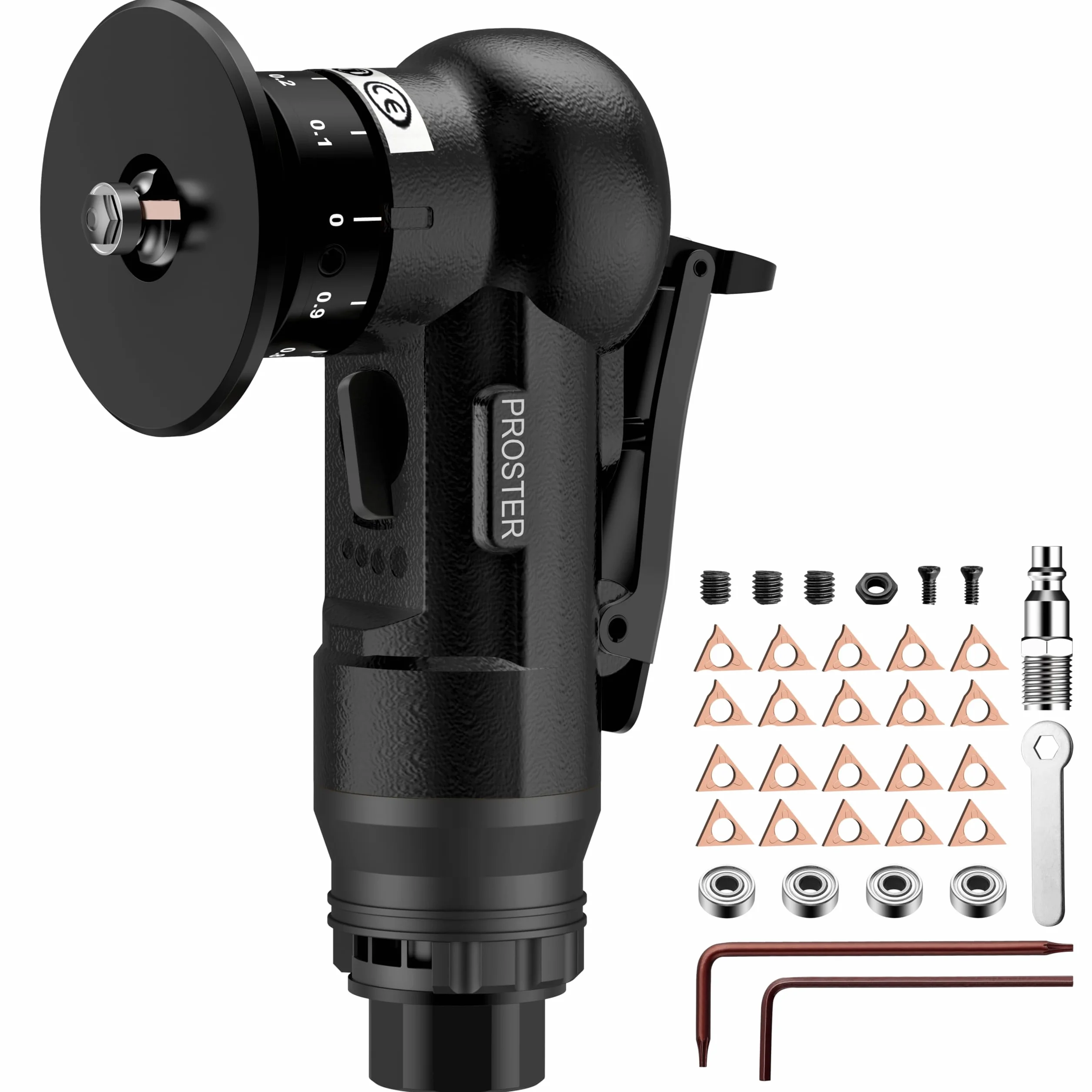 Proster Macchina Pneumatica per Smussatura Angoli Nera 30.000 RPM 1/4" per Metallo Legno PVC