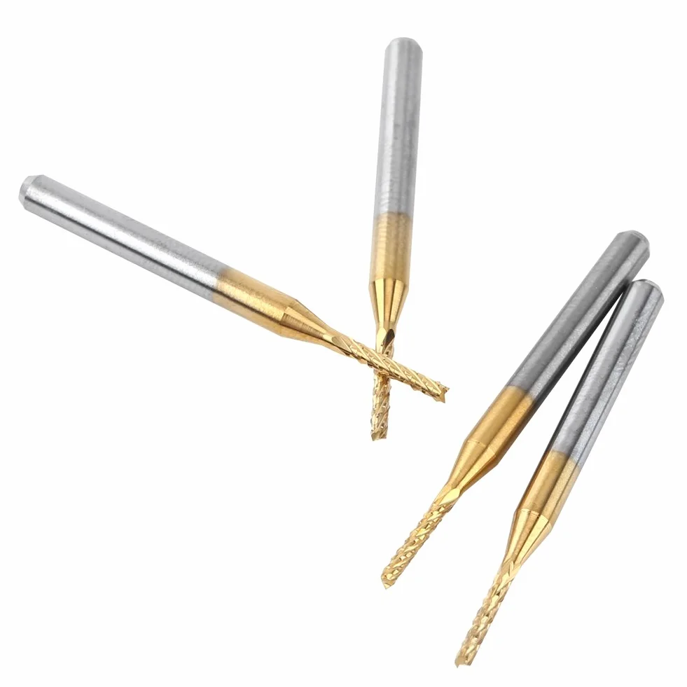 Punte per Frese 10Pcs 1.5mm 1/8'' in Carburo - Punte per Incisione Rivestite in Tungsteno - Fresa a Candela per PCB, Fibra di Plastica, Carbonio