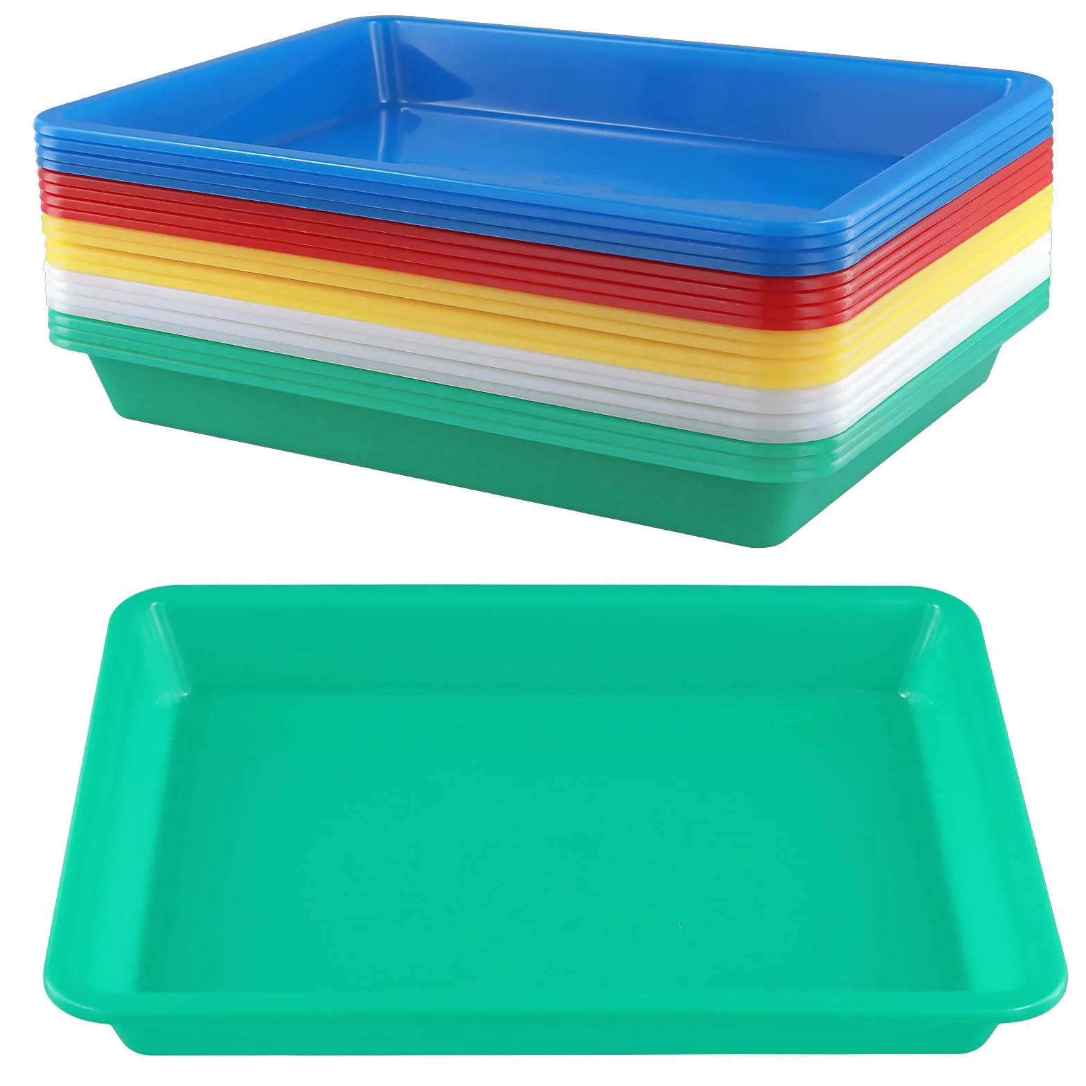 Vassoi in plastica rettangolari 28x21x3 cm 5 colori vassoio da portata per fai da te