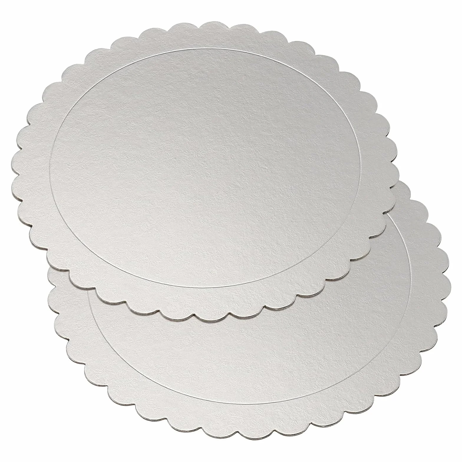 PINGEUI 30 vassoi rotondi per torte 25,4 cm cartone argentato 2 mm base smerlata